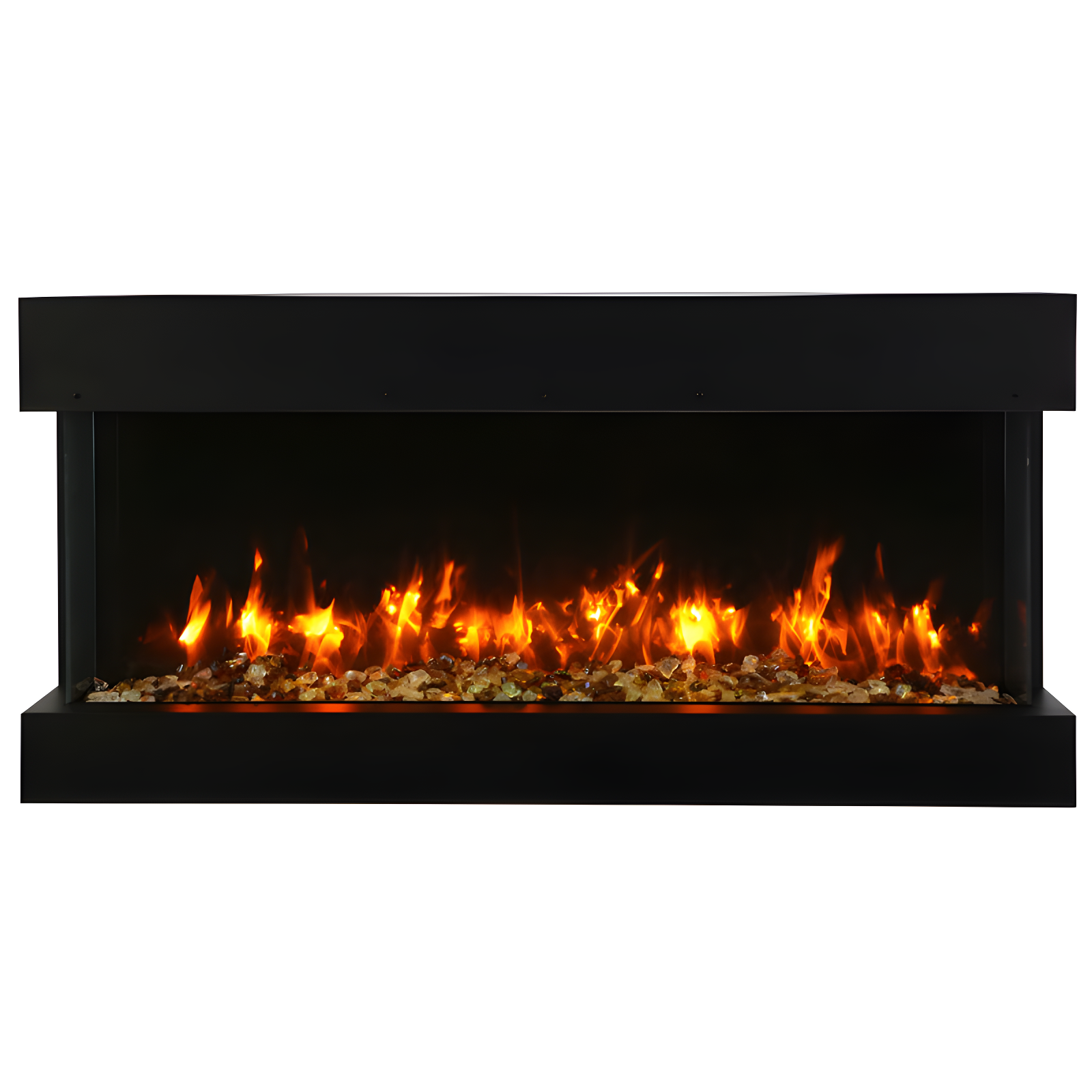 Amantii 72-TRU-VIEW-XL XT – 72″ Wide X 22″ In Height –3 Sided Glass / Indoor Or Outdoor Electric Fireplace