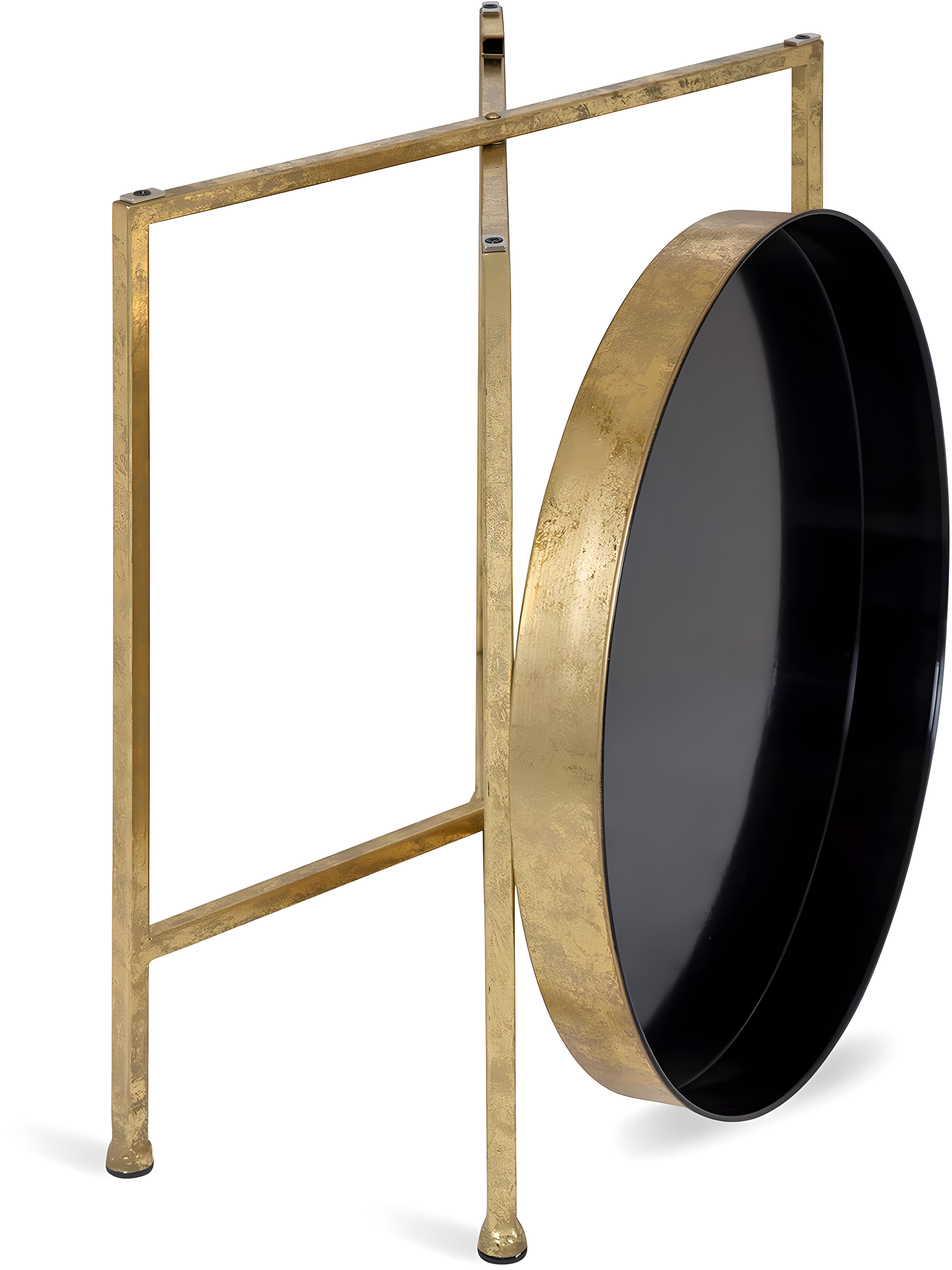 Kate and Laurel Celia Round Metal Side Table, 18.25x18.25x22, Black and Gold