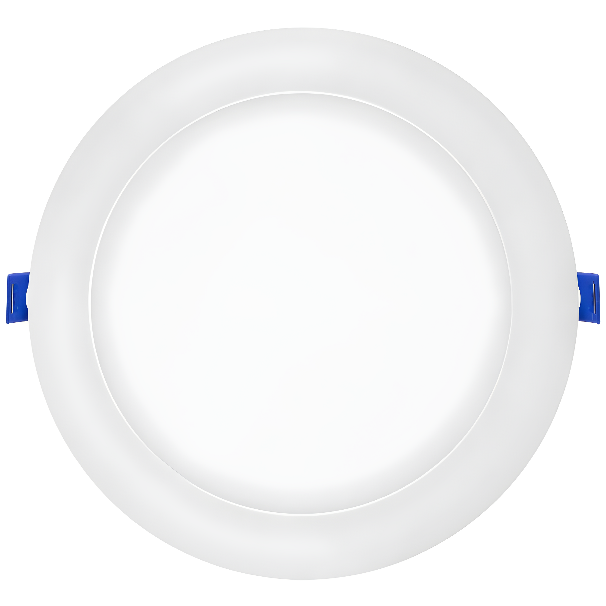 Maxxima 8 in. 5CCT Round Recessed LED Downlight, 1600 Lumens Slim Round Flat Panel Color Selectable 2700K-5000K (2700K/3000K/3500K/4000K/5000K), Dimmable, Canless IC Rated, White Trim, J-Box Included