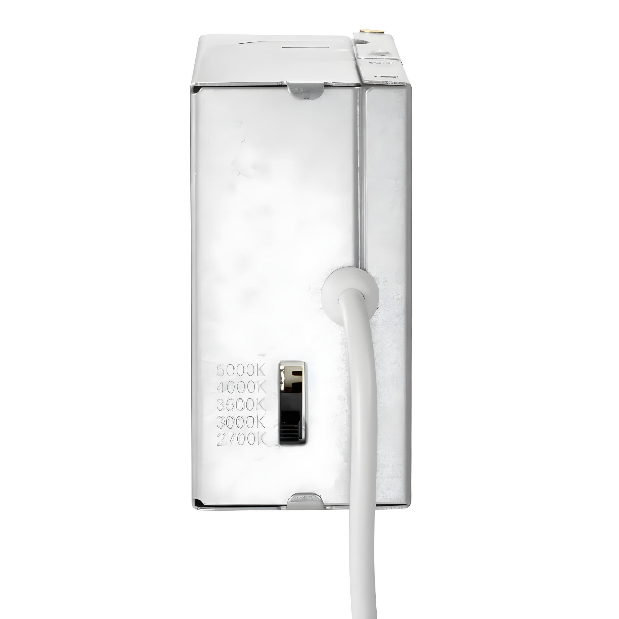 Maxxima 8 in. 5CCT Round Recessed LED Downlight, 1600 Lumens Slim Round Flat Panel Color Selectable 2700K-5000K (2700K/3000K/3500K/4000K/5000K), Dimmable, Canless IC Rated, White Trim, J-Box Included