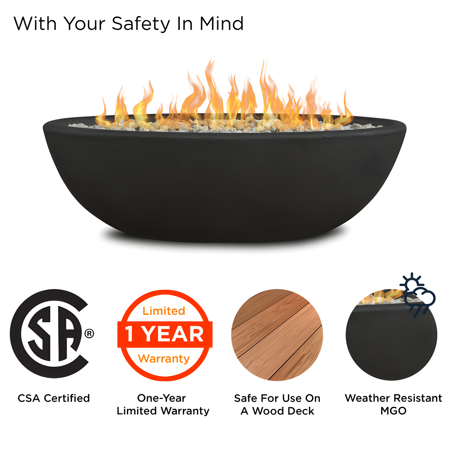 Fernanda Fire Bowl - Shale / Oval
