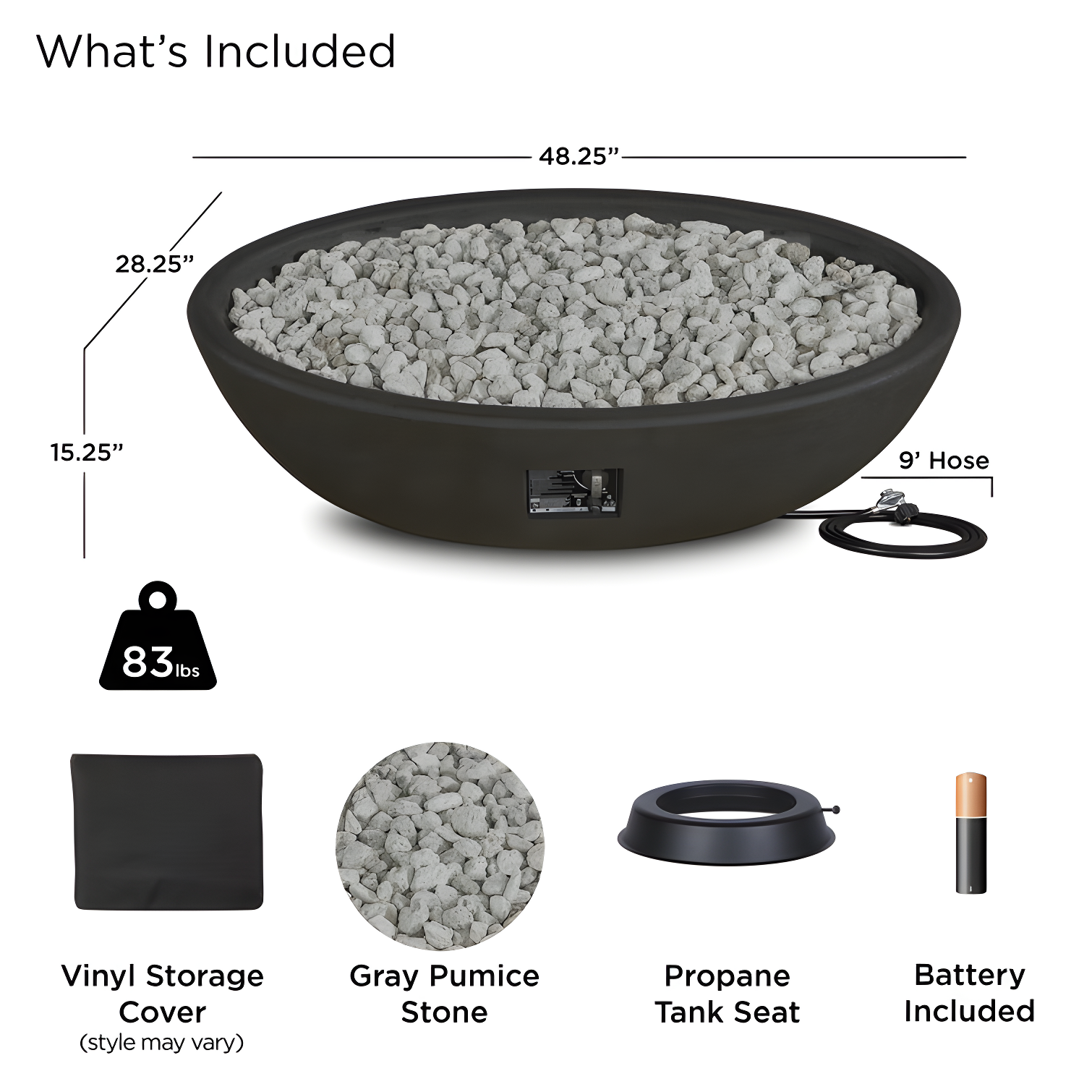 Fernanda Fire Bowl - Shale / Oval