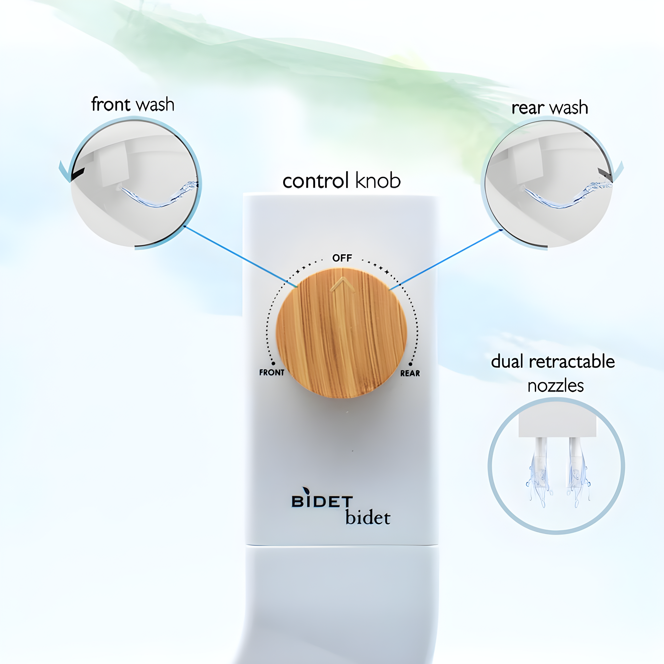Reversible Left/Right Ultra Slim Cold Water Bidet Attachment