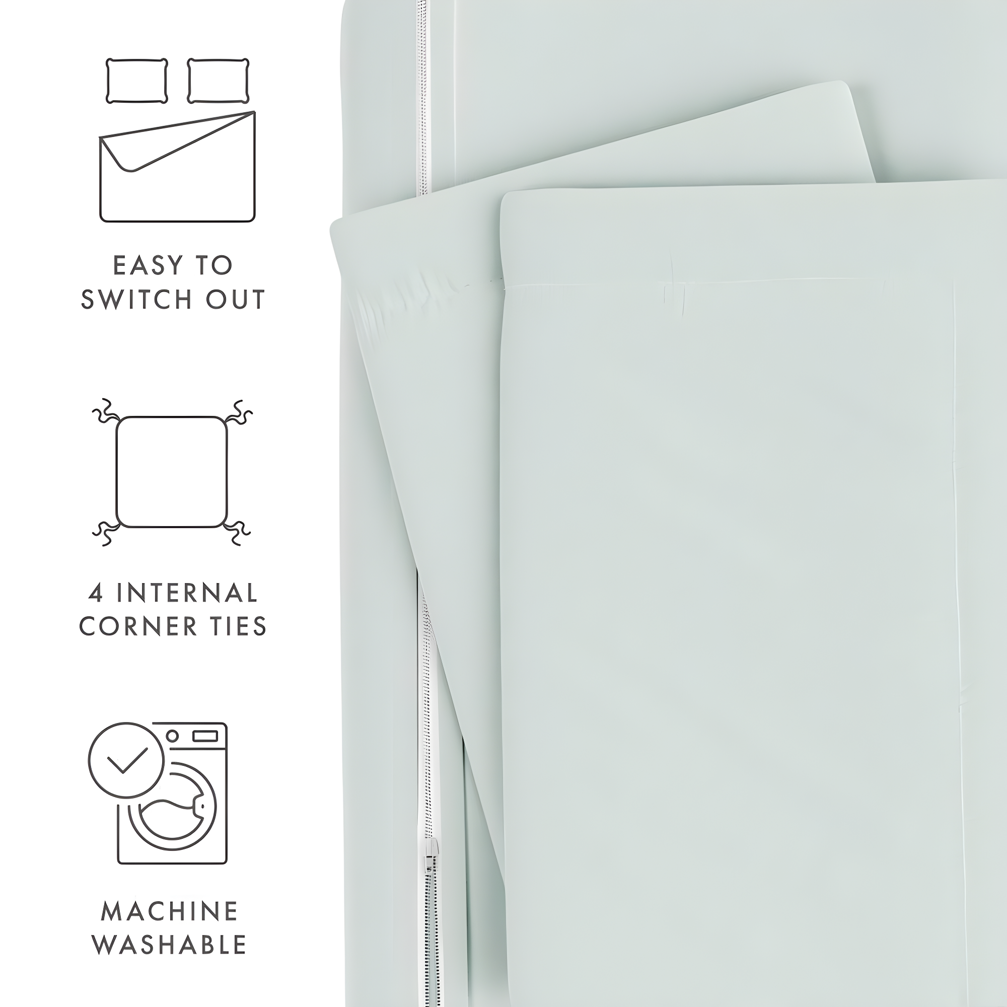 Duvet Cover Set Super Soft Microfiber Bedding in Solid Colors