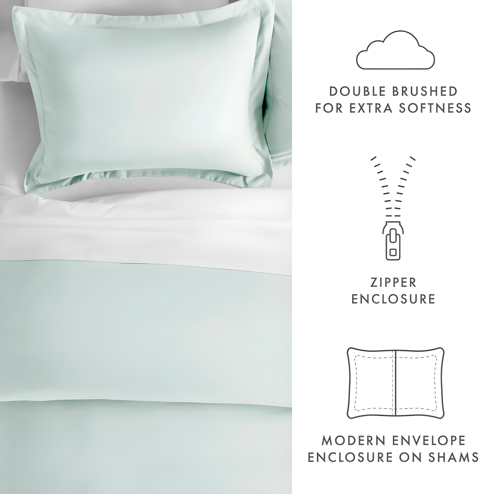 Duvet Cover Set Super Soft Microfiber Bedding in Solid Colors