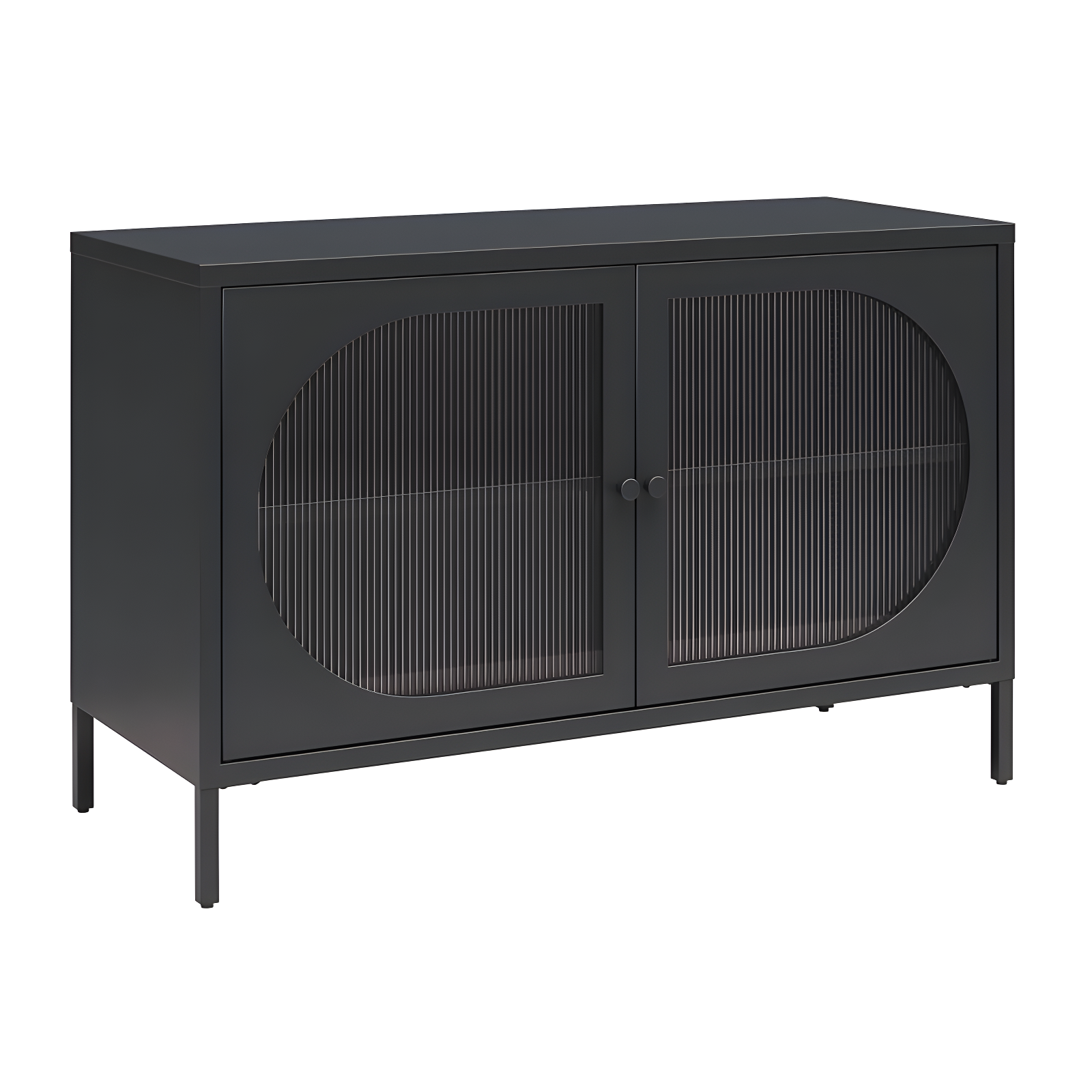 Luna 25.2'' Tall Accent Cabinet with Fluted Glass