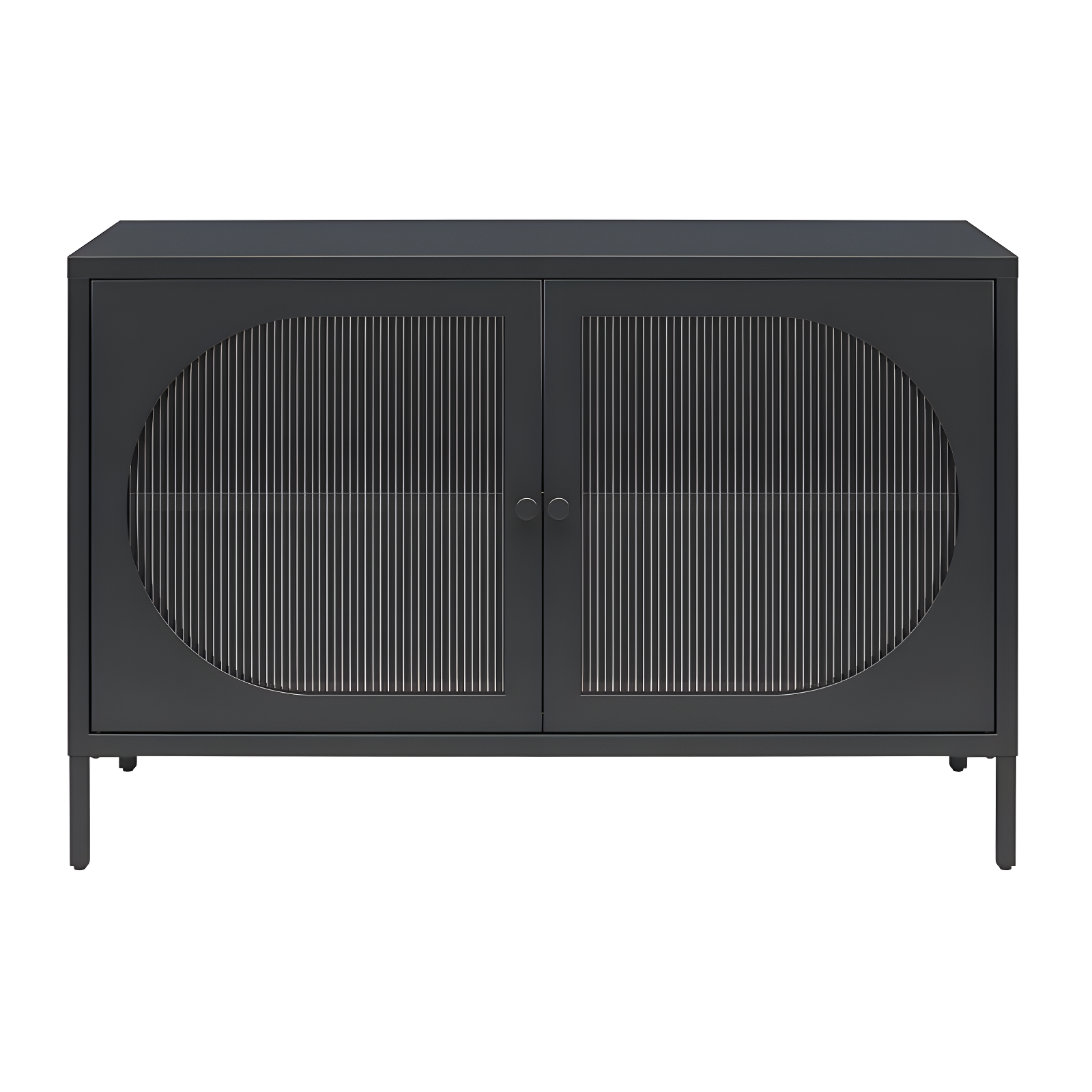 Luna 25.2'' Tall Accent Cabinet with Fluted Glass