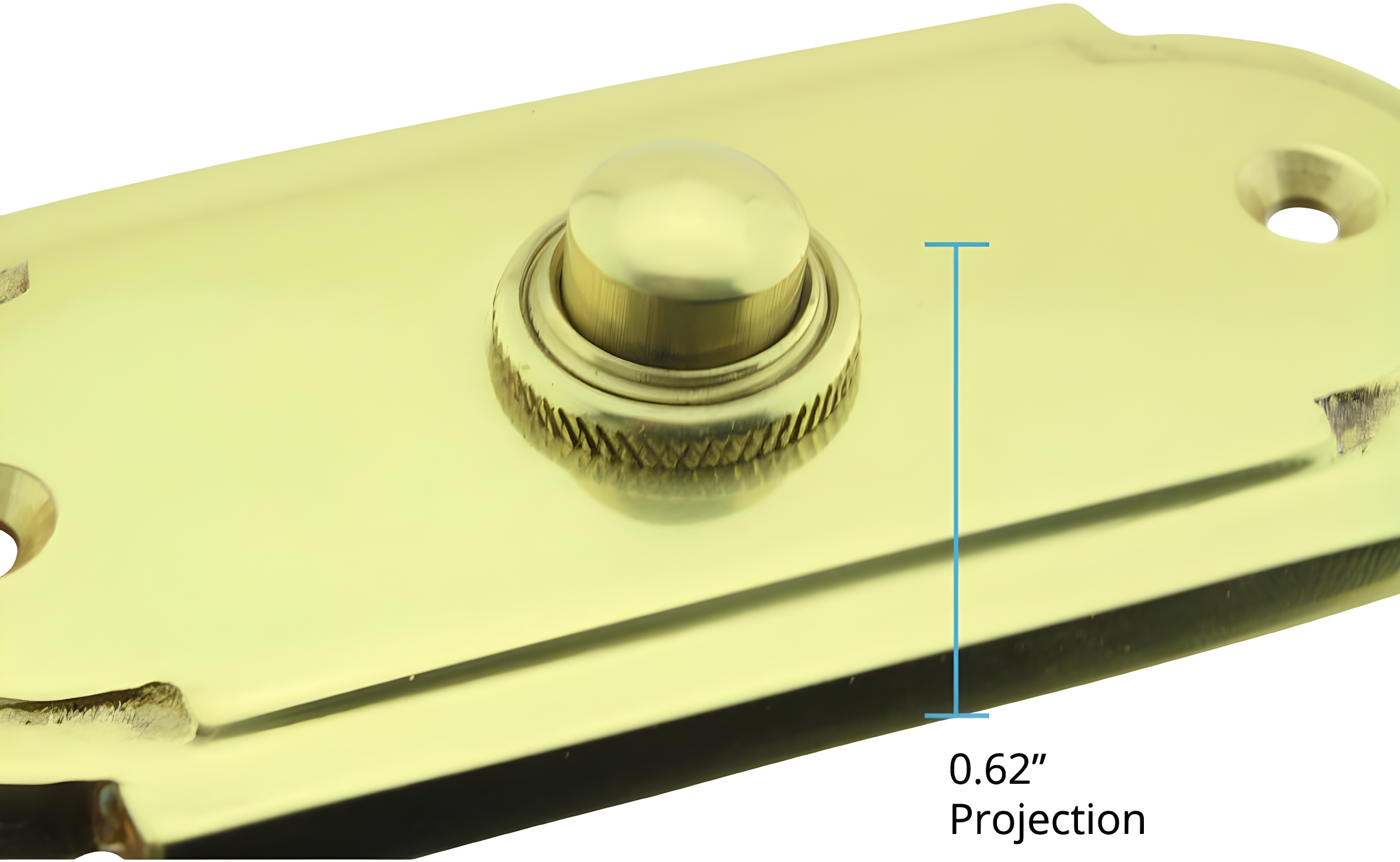Wired Brass Door Bell Push Button 4" L Lacquered Finish