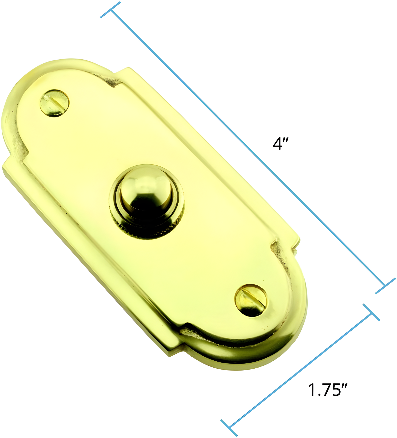 Wired Brass Door Bell Push Button 4" L Lacquered Finish