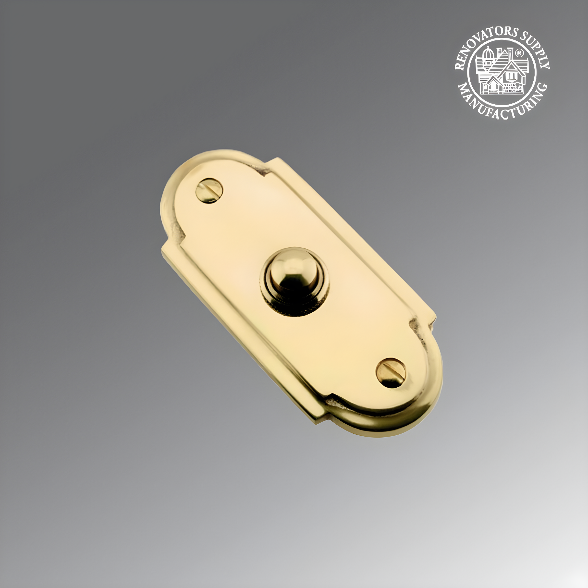 Wired Brass Door Bell Push Button 4" L Lacquered Finish