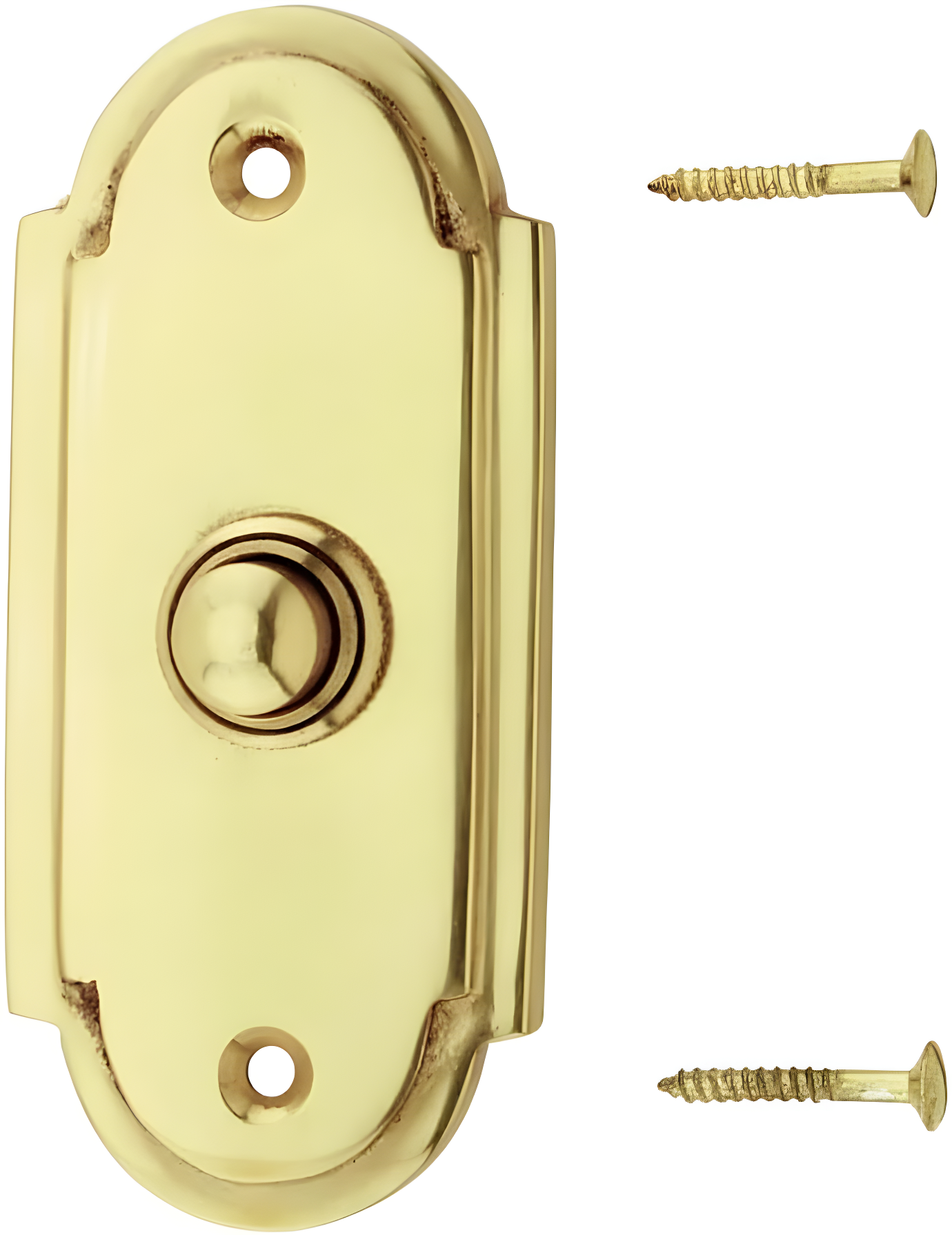 Wired Brass Door Bell Push Button 4" L Lacquered Finish