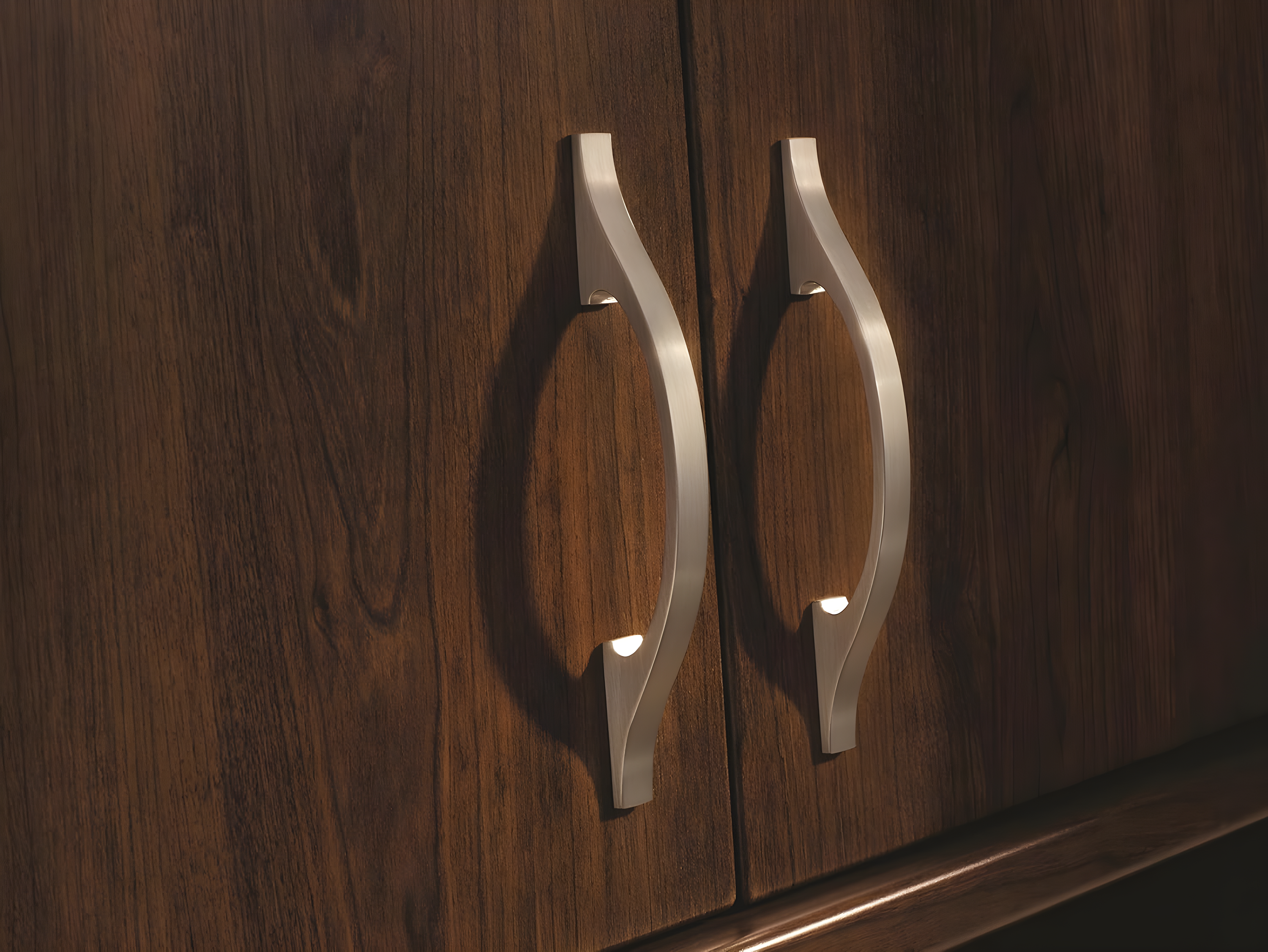 Conrad 3-3/4 in. (96mm) Modern Satin Nickel Arch Cabinet Pull