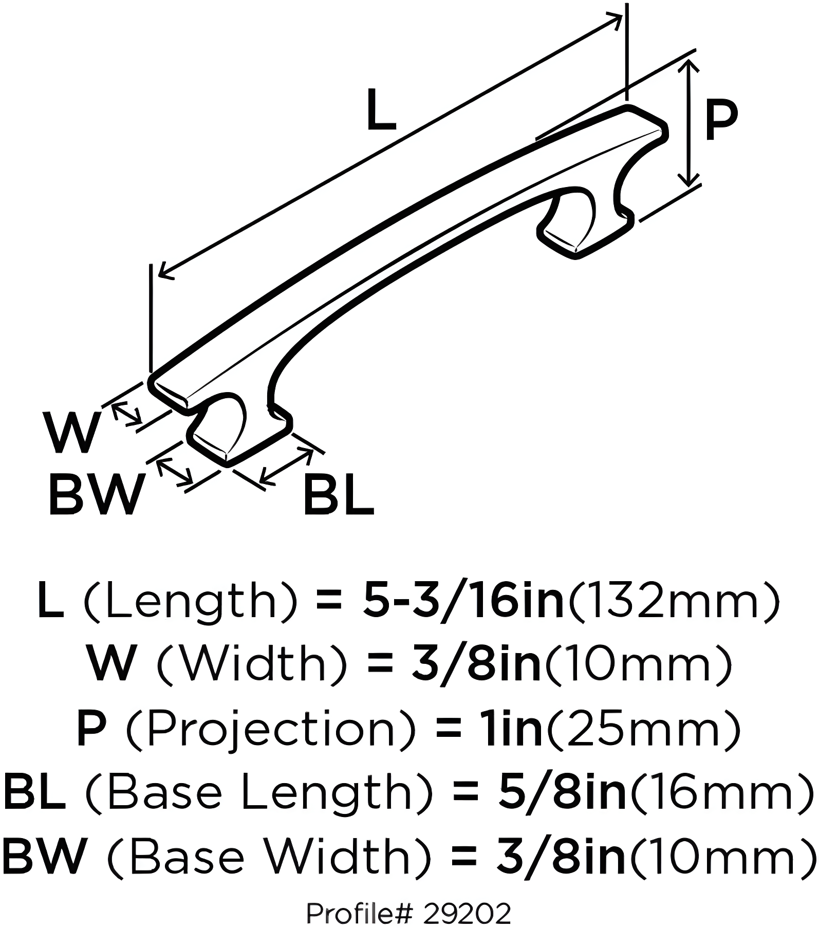 Conrad 3-3/4 in. (96mm) Modern Satin Nickel Arch Cabinet Pull