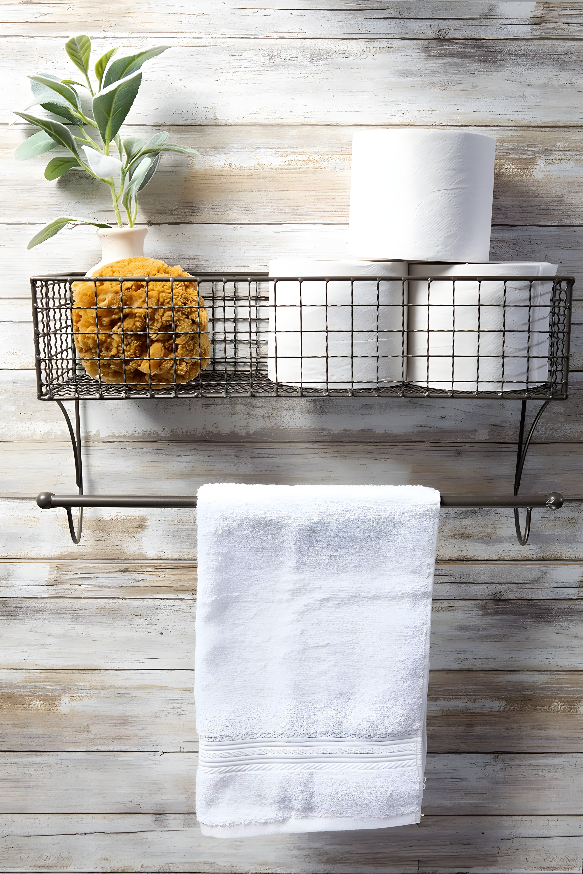 Design Imports Large Grey Farmhouse Towel Rack