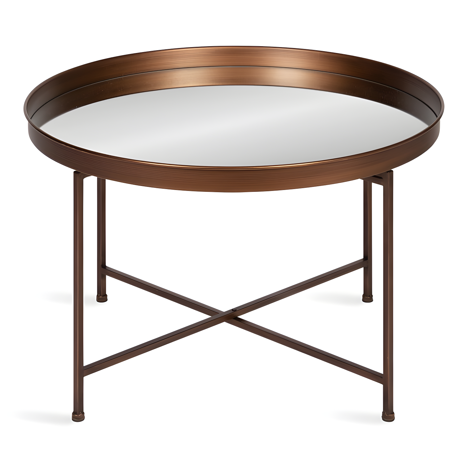 Kate and Laurel Celia Round Metal Coffee Table, 28.25x28.25x19, Bronze