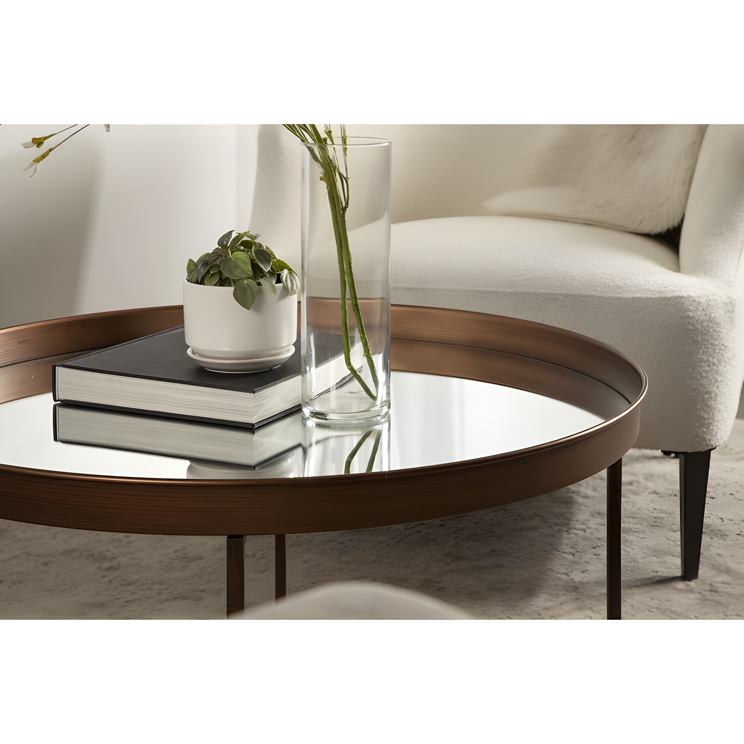 Kate and Laurel Celia Round Metal Coffee Table, 28.25x28.25x19, Bronze