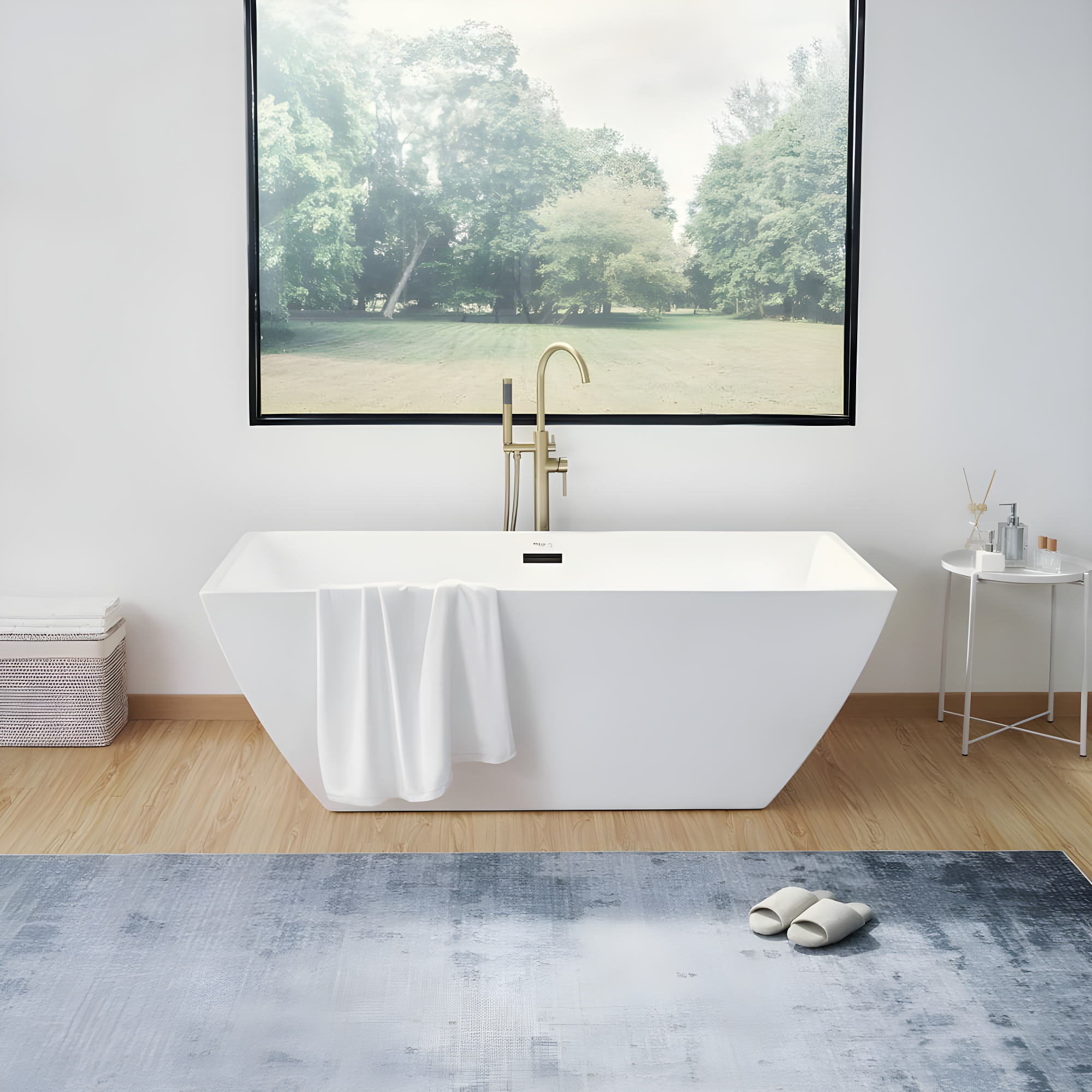 66.9" x 33" Freestanding Soaking Bathtub