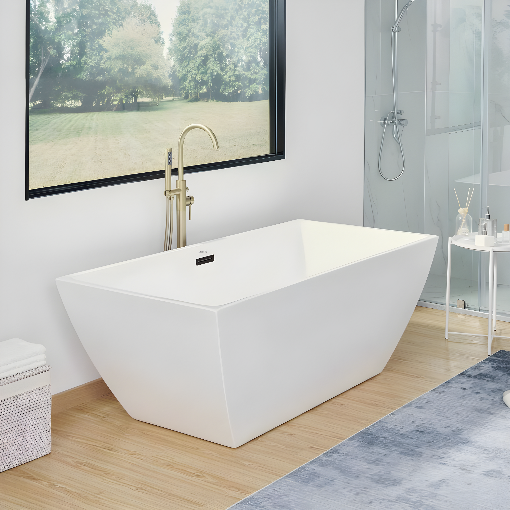 66.9" x 33" Freestanding Soaking Bathtub