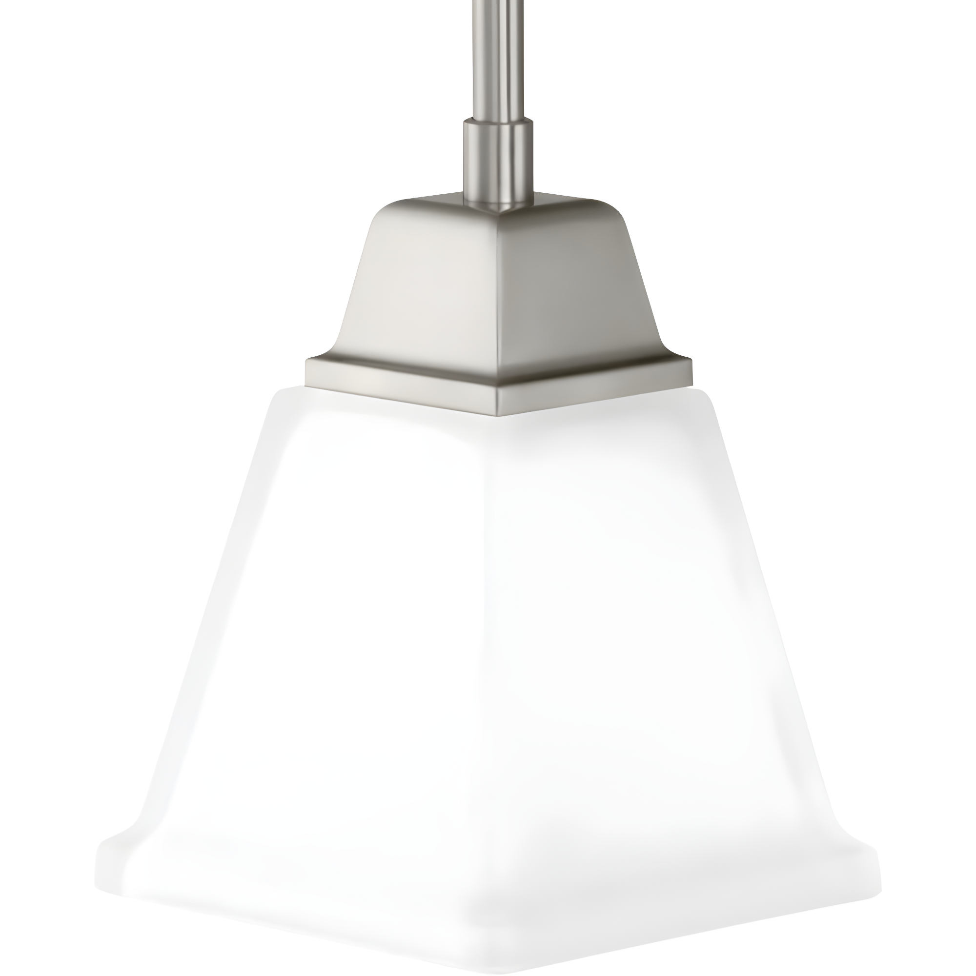 Progress Lighting, Clifton Heights, 1-Light Mini-Pendant, Brushed Nickel, Etched Square Glass Shade