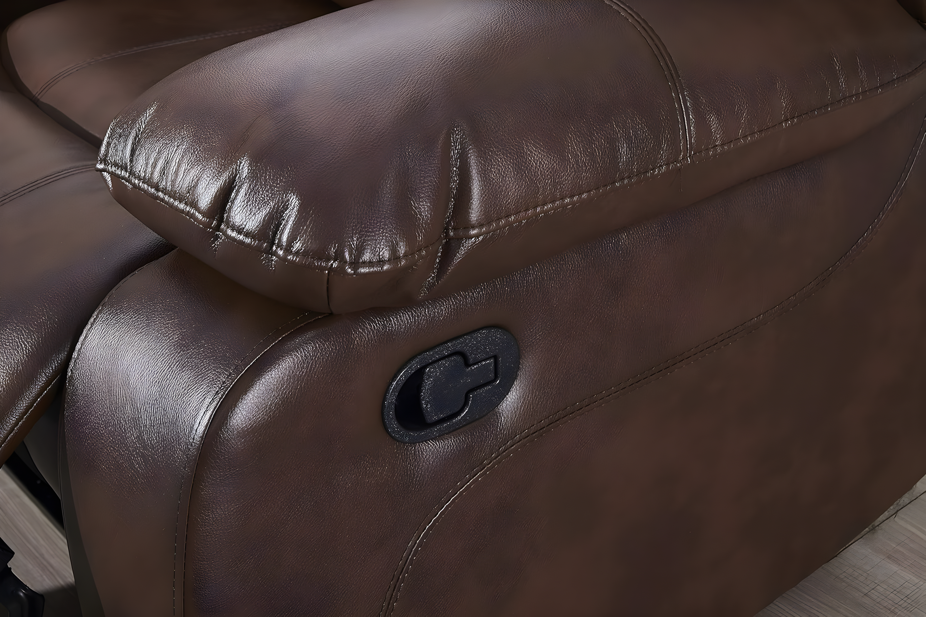 Betsy Furniture Loveseat Brown Faux Leather Sofa Set