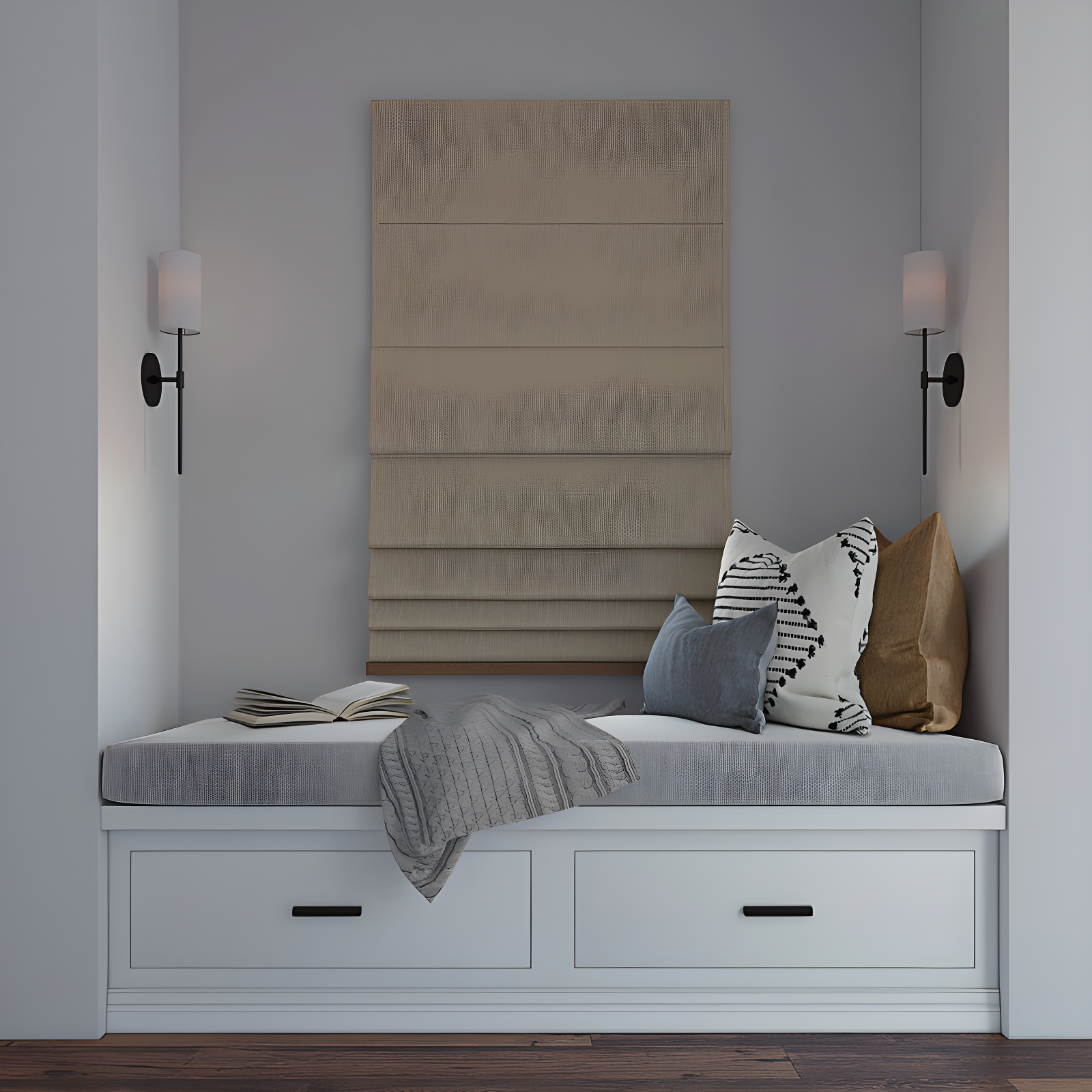 Sun Zero Pryer Textured 100% Blackout Cordless Roman Shade