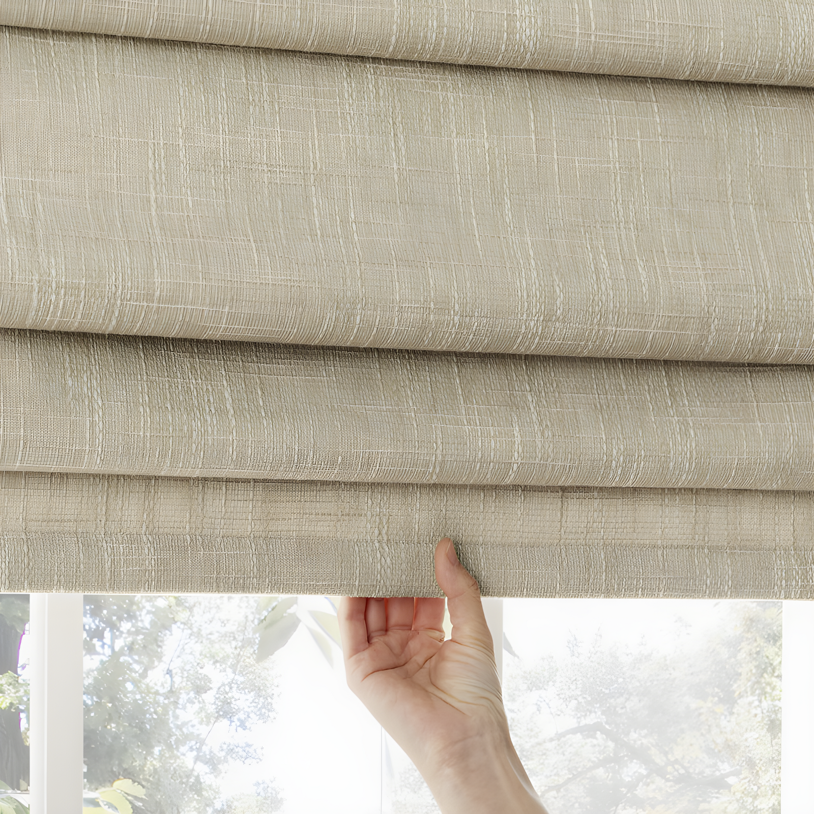 Sun Zero Pryer Textured 100% Blackout Cordless Roman Shade