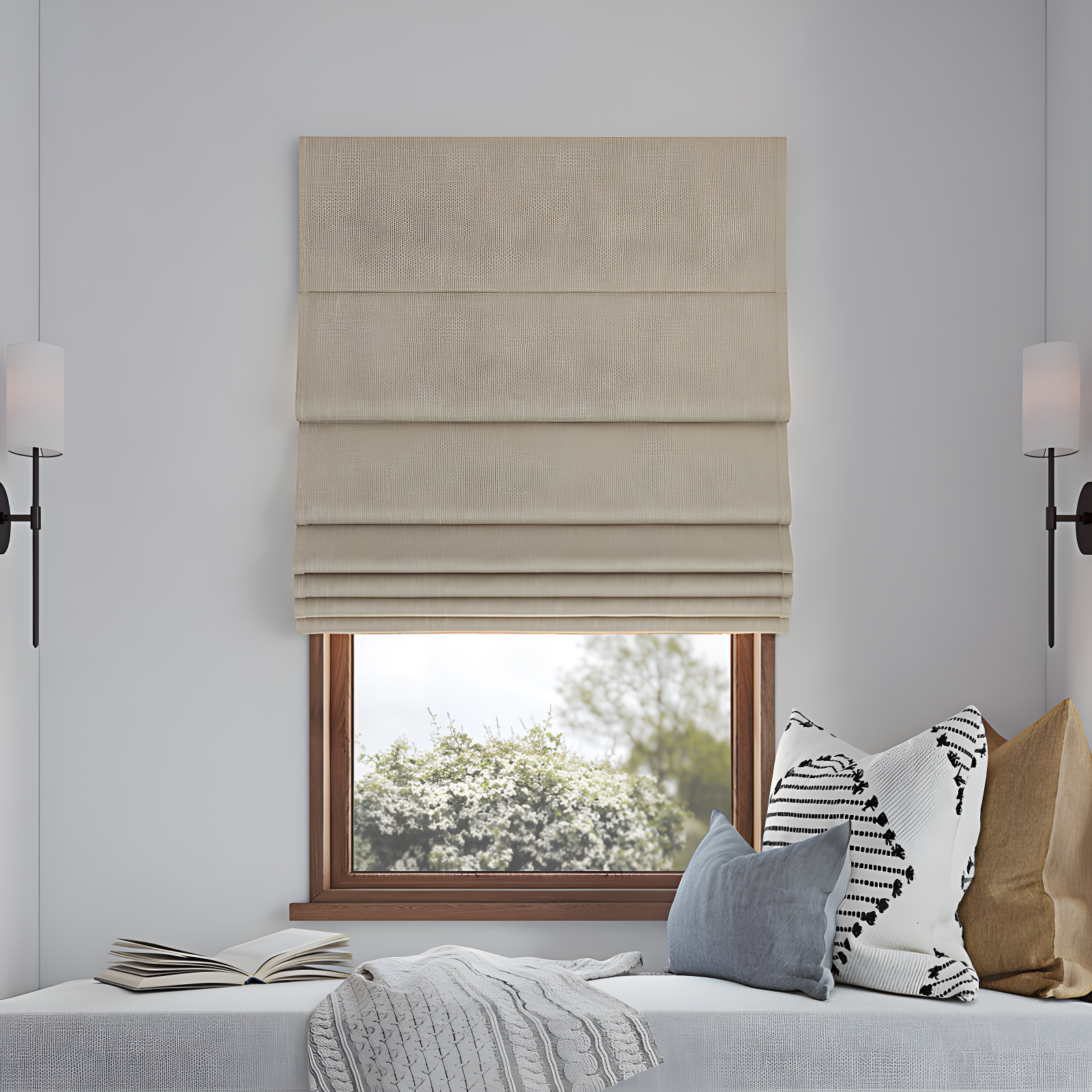 Sun Zero Pryer Textured 100% Blackout Cordless Roman Shade