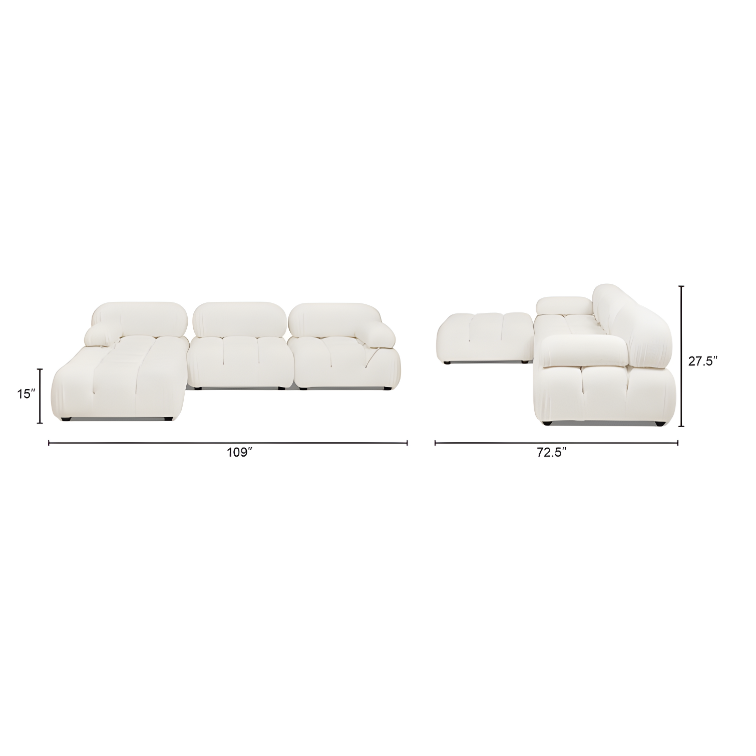 Sigma 4 - Piece Modular Upholstered Reversible L-Sectional
