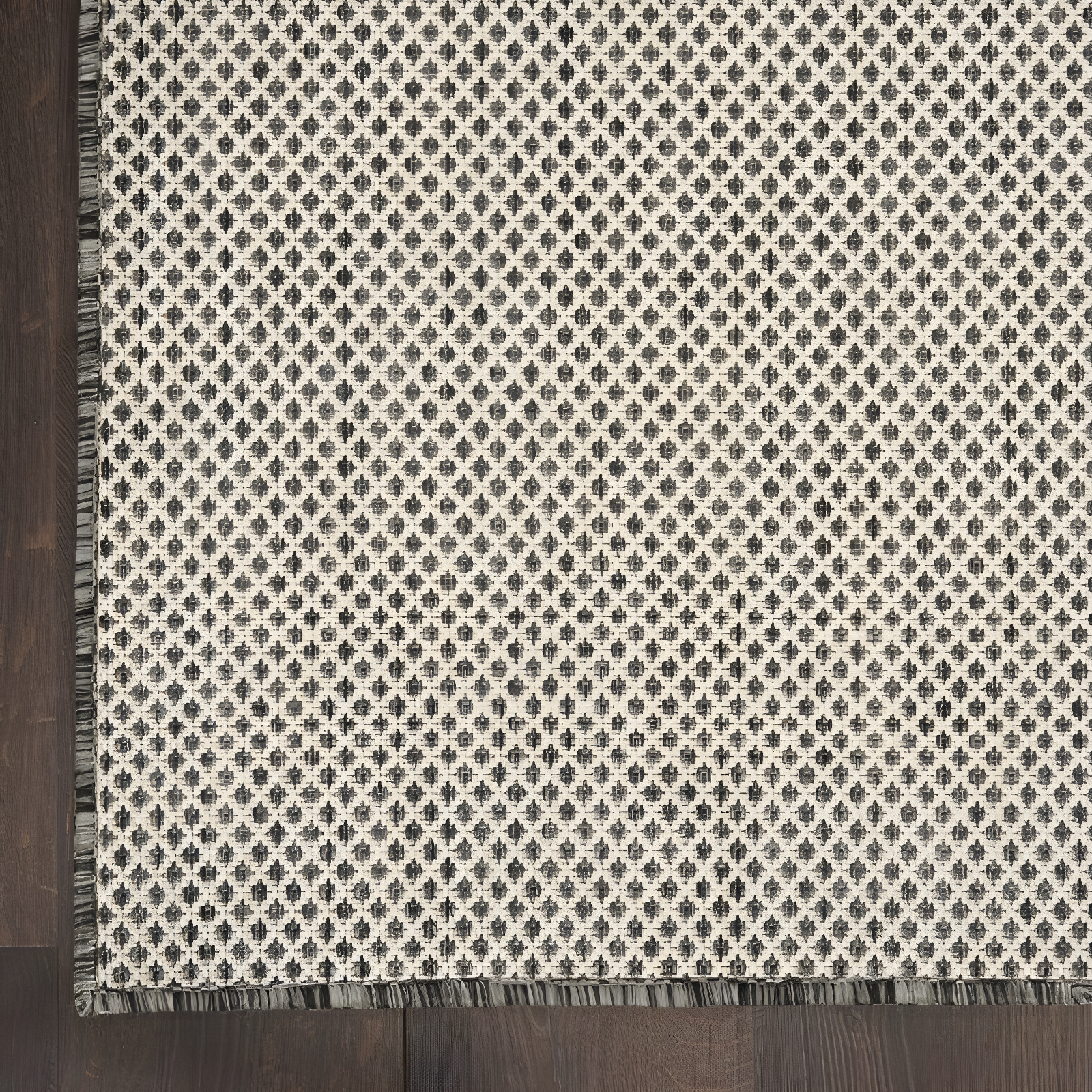 Nourison Courtyard COU01 Indoor/outdoor Area Rug - Ivory Charcoal 7' x 10'