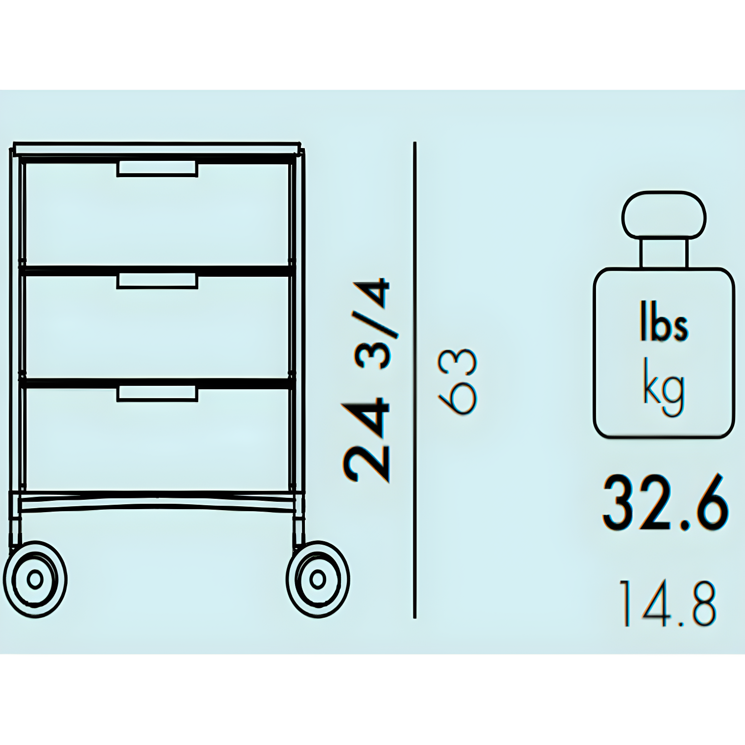 Kartell Mobil 3 Drawer Storage Drawer