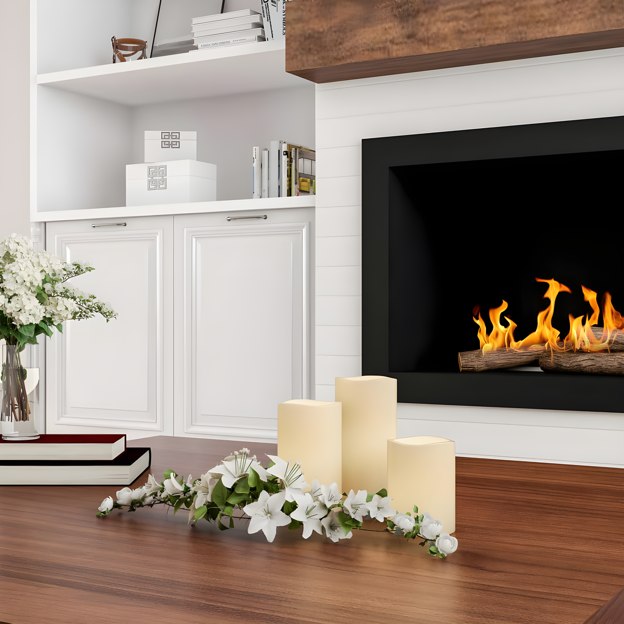 Lavish Home 3-Piece Led Flameless Candle Set with Remote, White