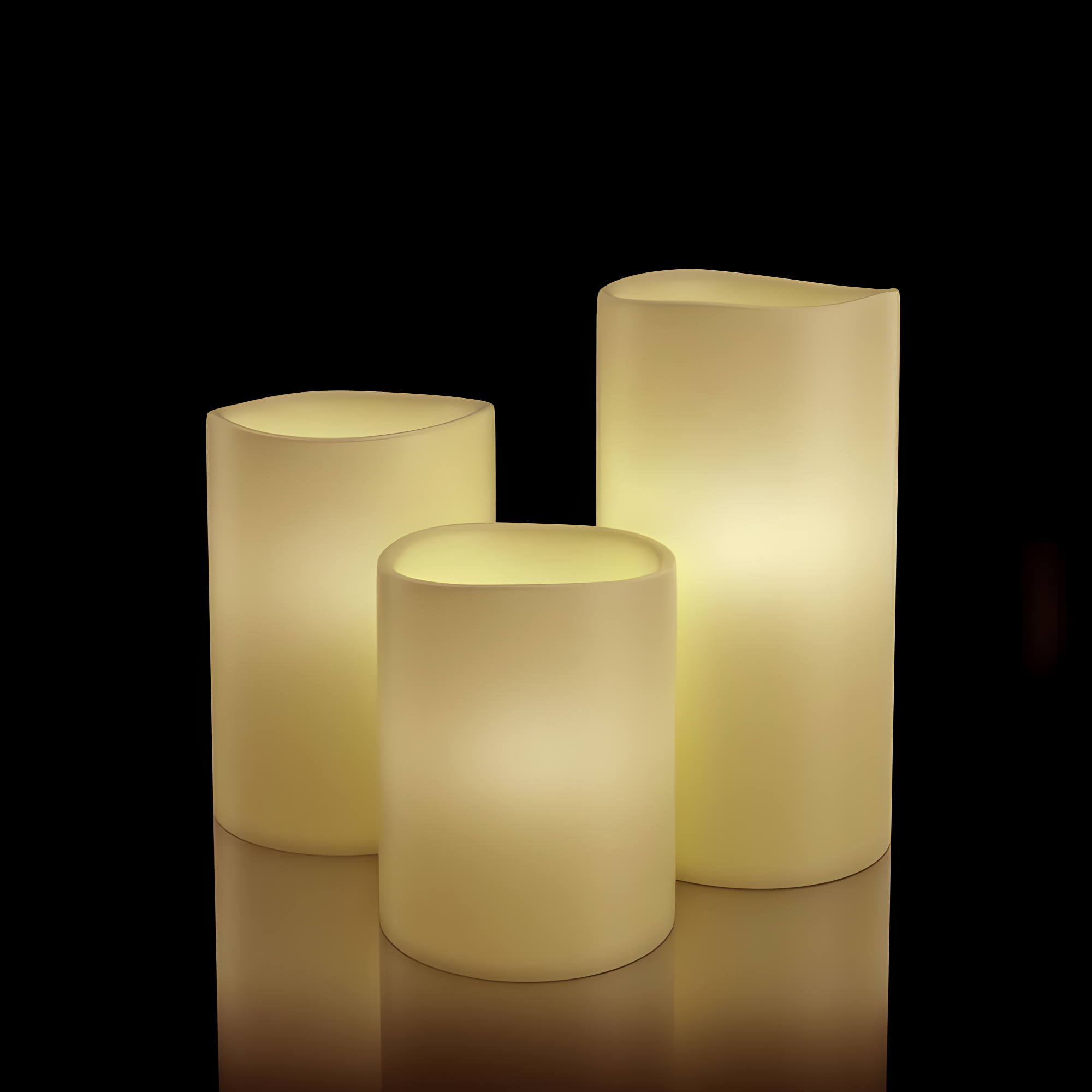 Lavish Home 3-Piece Led Flameless Candle Set with Remote, White