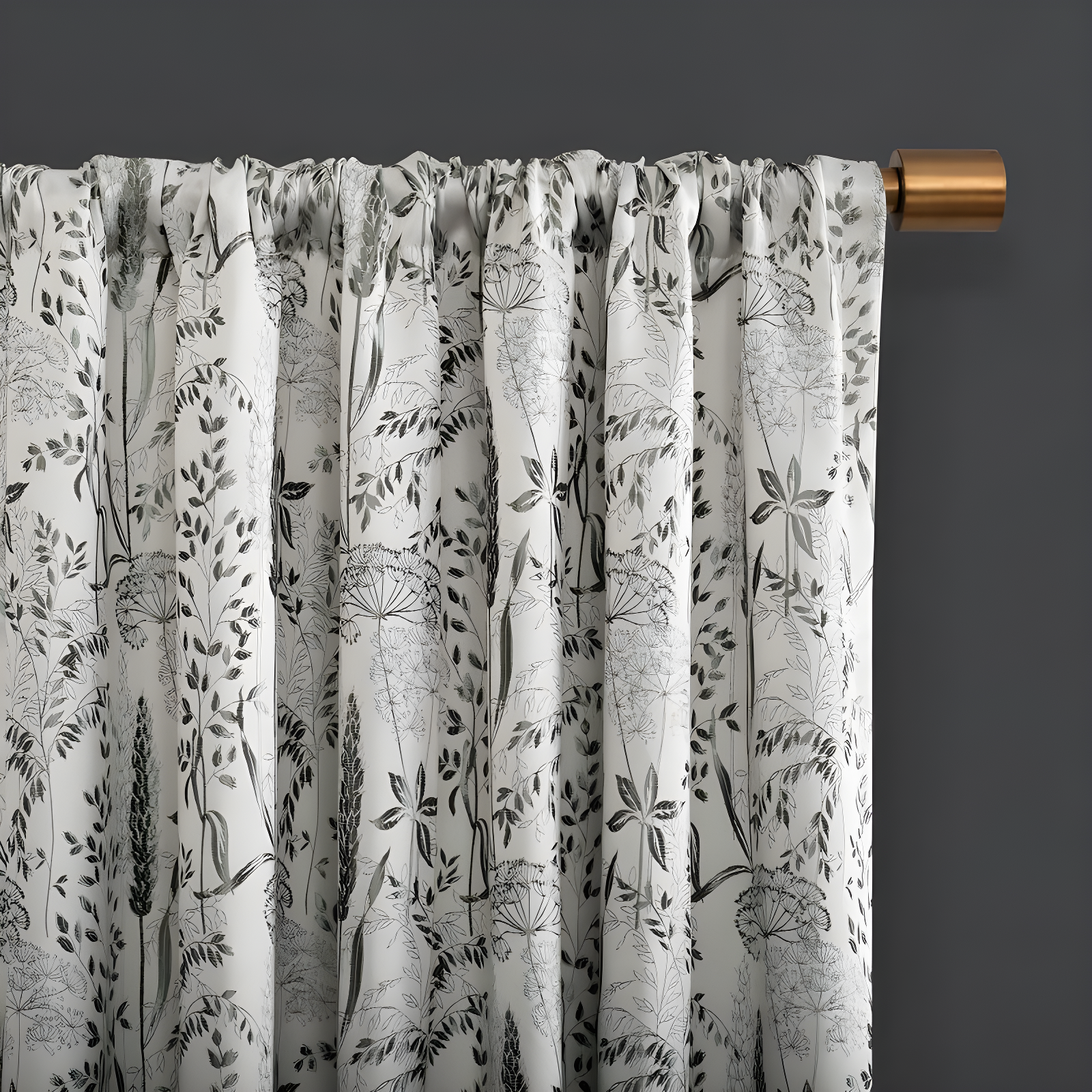 Scott Living Aubry Shimmering Floral 100% Blackout Back Tab Curtain Panel