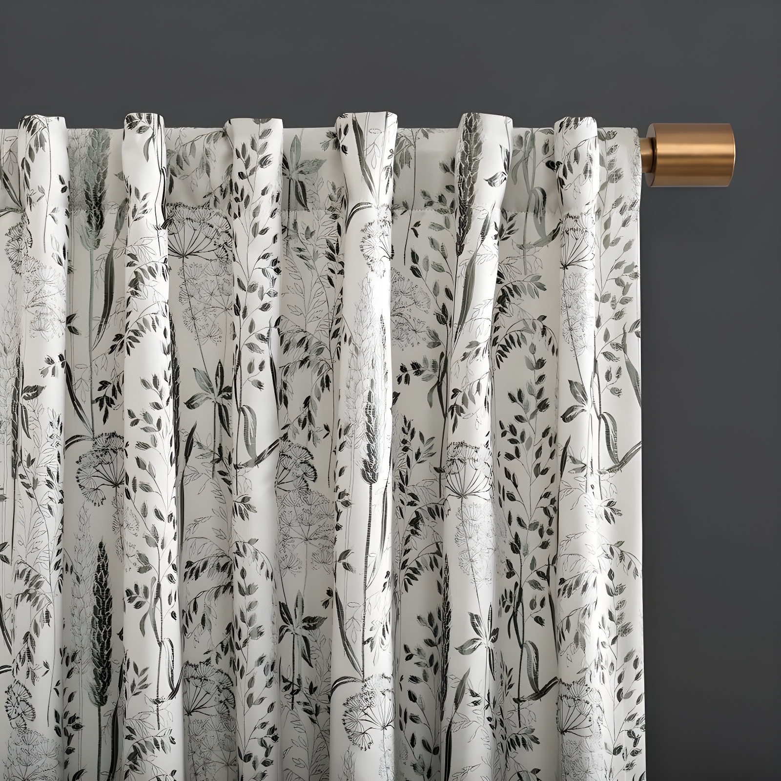 Scott Living Aubry Shimmering Floral 100% Blackout Back Tab Curtain Panel