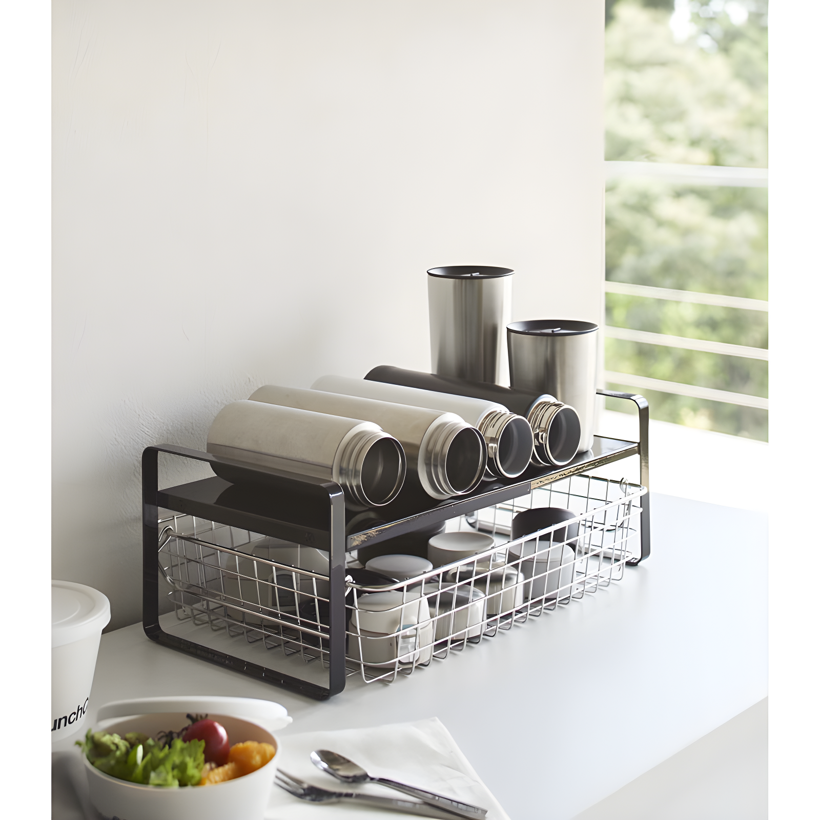 Yamazaki Home Yamazaki Home Steel Kitchen 2 Tiered Shelf Rack- Expandable Countertop Organizer For Kitchen, Steel