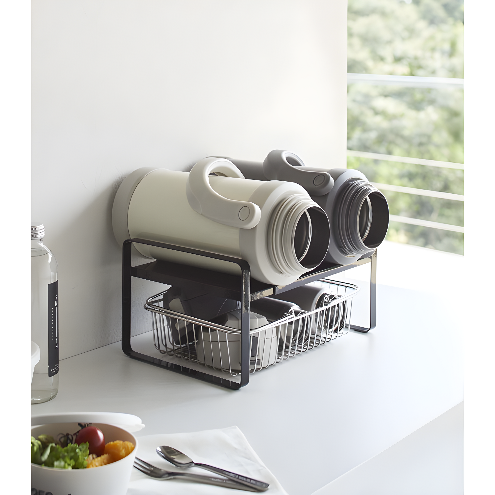 Yamazaki Home Yamazaki Home Steel Kitchen 2 Tiered Shelf Rack- Expandable Countertop Organizer For Kitchen, Steel