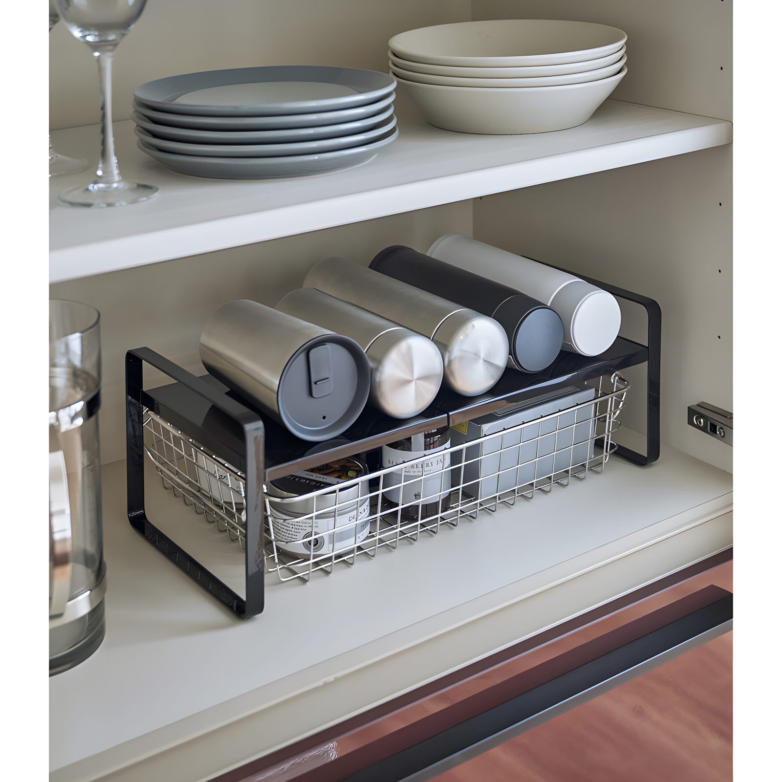 Yamazaki Home Yamazaki Home Steel Kitchen 2 Tiered Shelf Rack- Expandable Countertop Organizer For Kitchen, Steel
