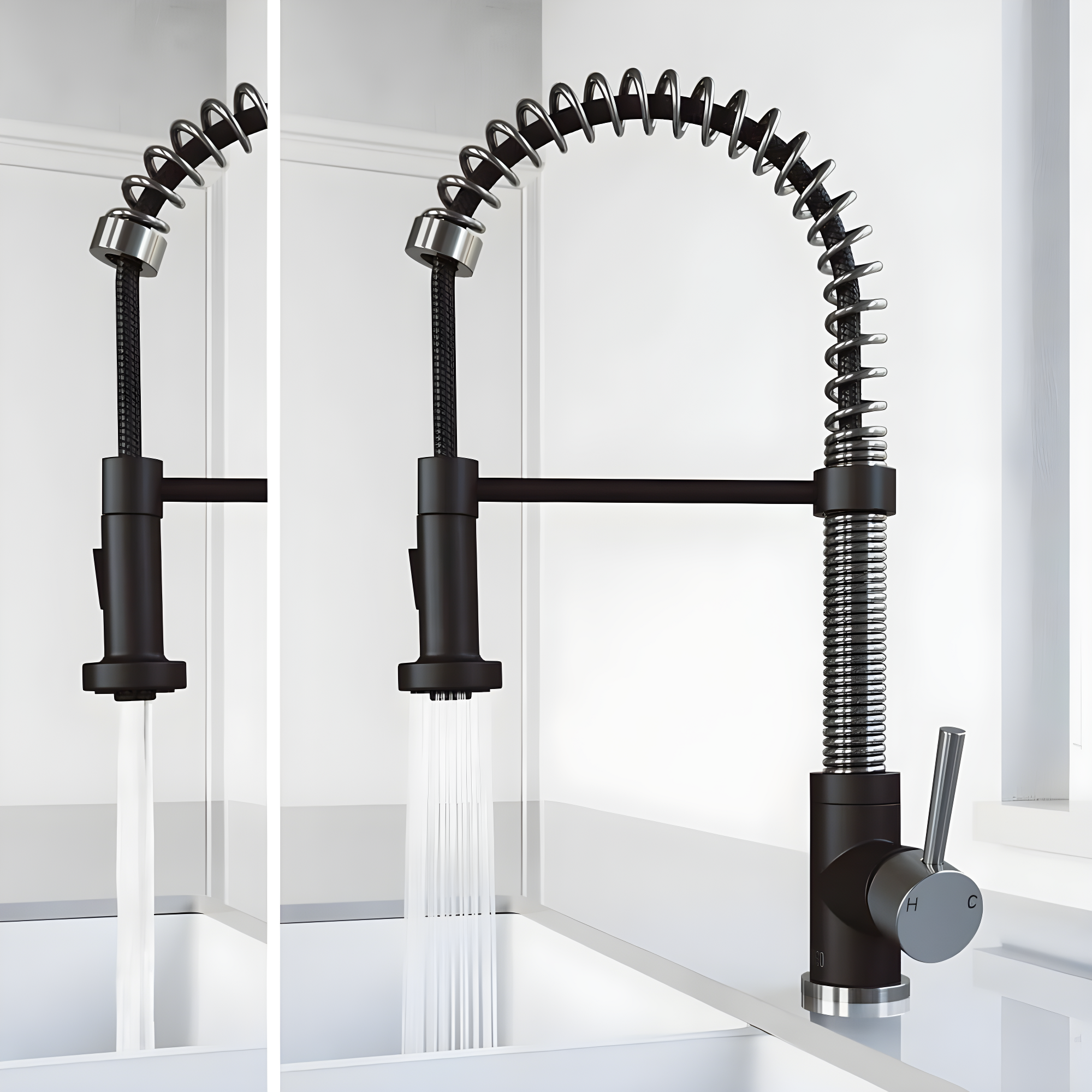 Edison 19" H 1-handle Pull-Down 2-Function Sprayer Kitchen Faucet