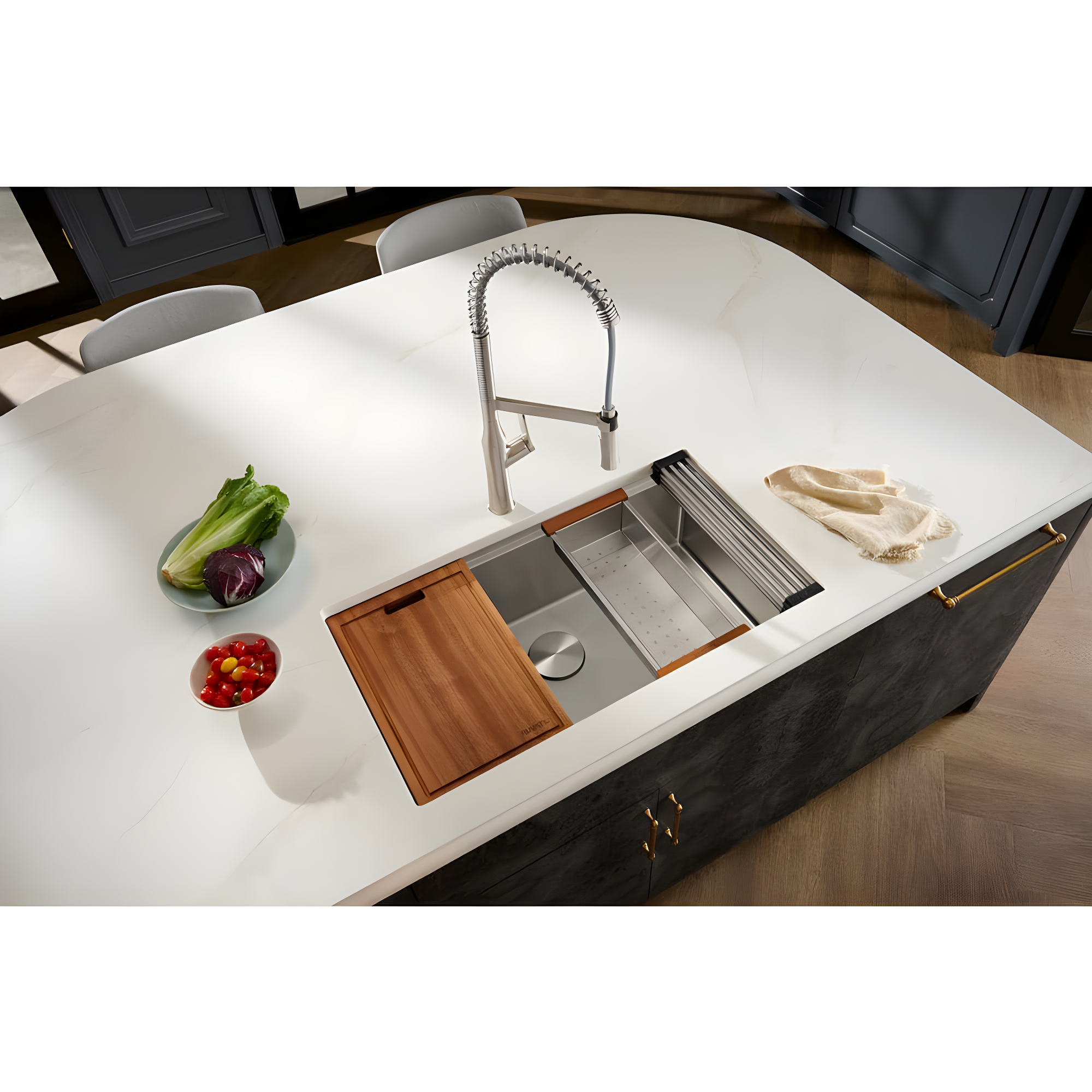 Ruvati RVH8303 Ruvati Workstation Undermount 16 Gauge Stainless Steel Kitchen Sink Single Bowl