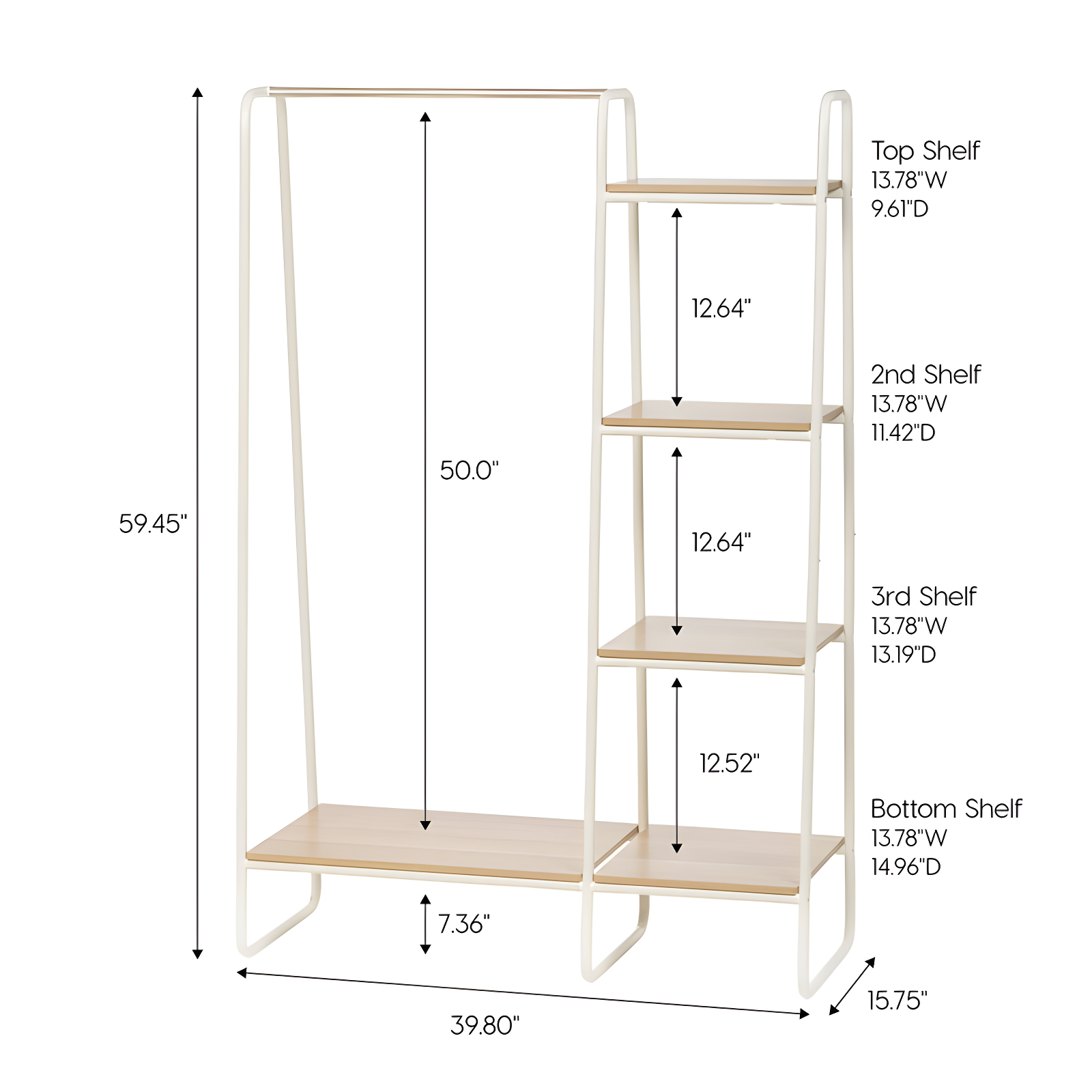 39.8'' Manufactured Wood Clothing Rack