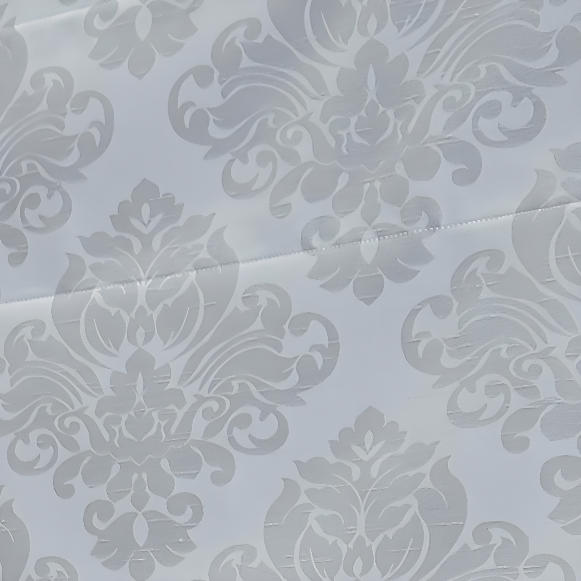 Curtainworks Damask Window Shade, 48" W x 64" L, Silver