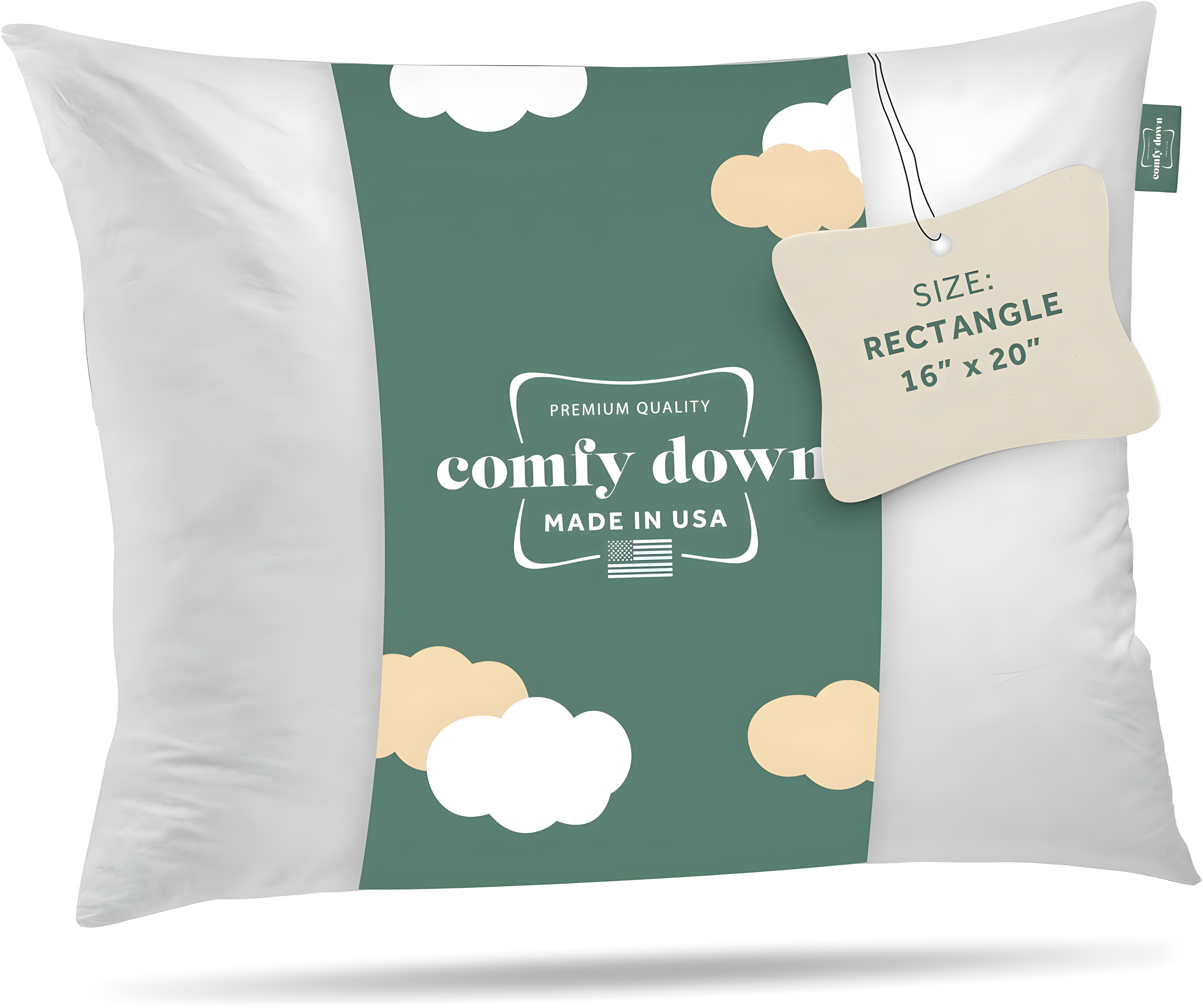 ComfyDown ComfyDown 95% Feather 5% Down Rectangle Decorative Pillow Insert Sham Stuffer