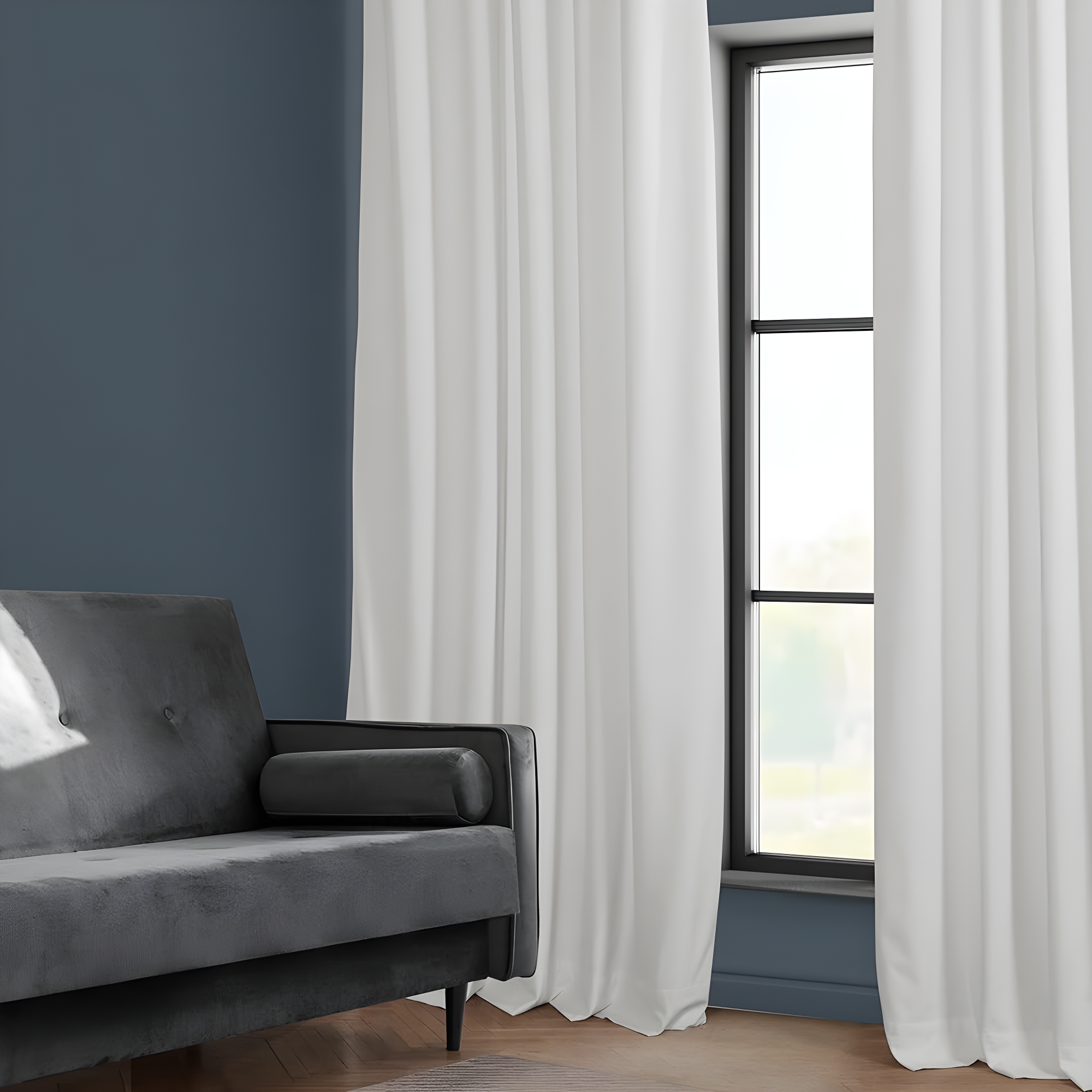 Pillow White Velvet Rod Pocket Room Darkening Curtain - 50 in. W x 108 in. L Single Panel Window Velvet Curtain