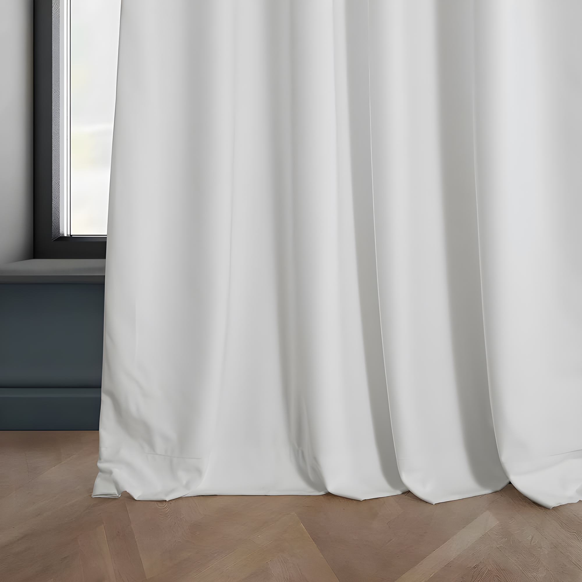 Pillow White Velvet Rod Pocket Room Darkening Curtain - 50 in. W x 108 in. L Single Panel Window Velvet Curtain