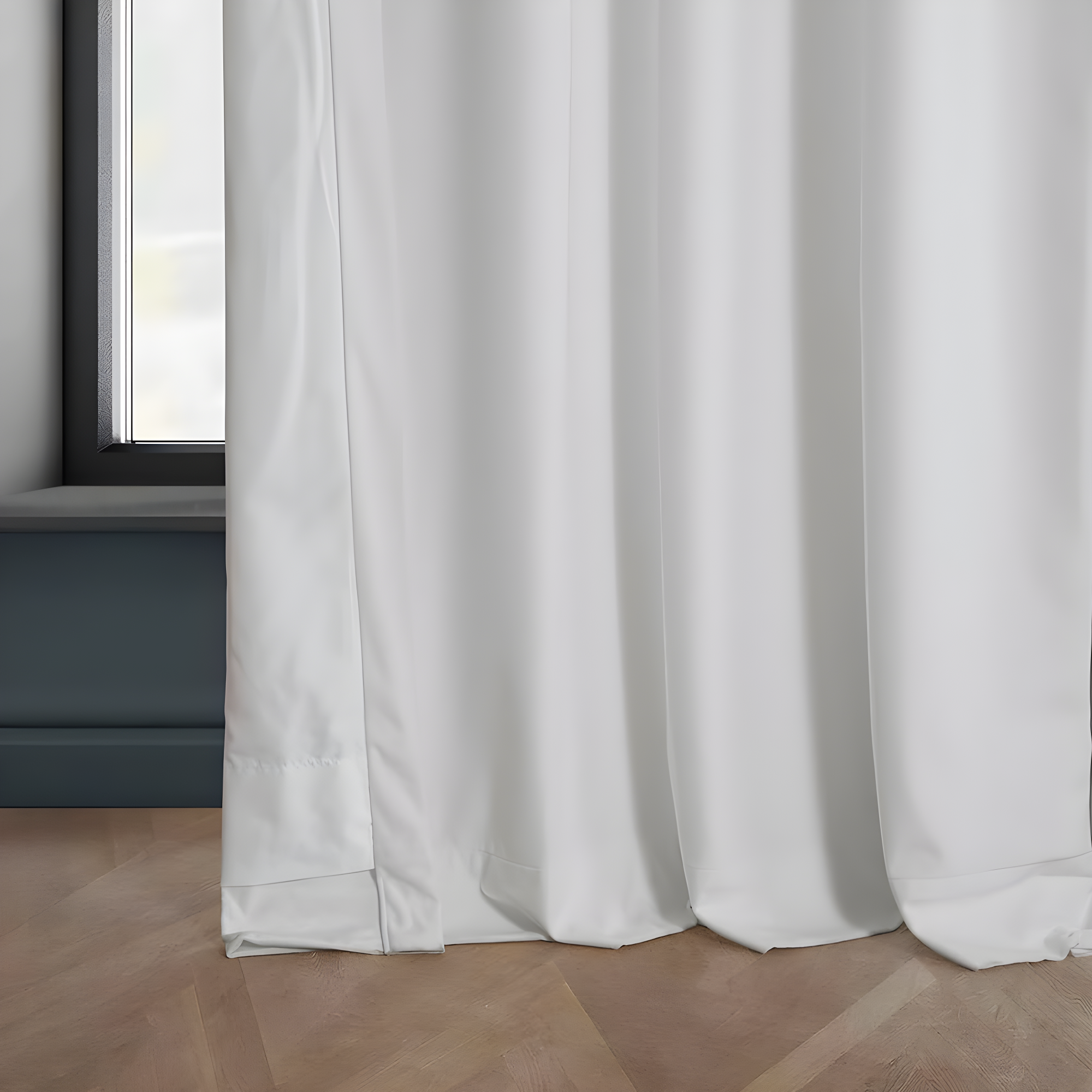 Pillow White Velvet Rod Pocket Room Darkening Curtain - 50 in. W x 108 in. L Single Panel Window Velvet Curtain