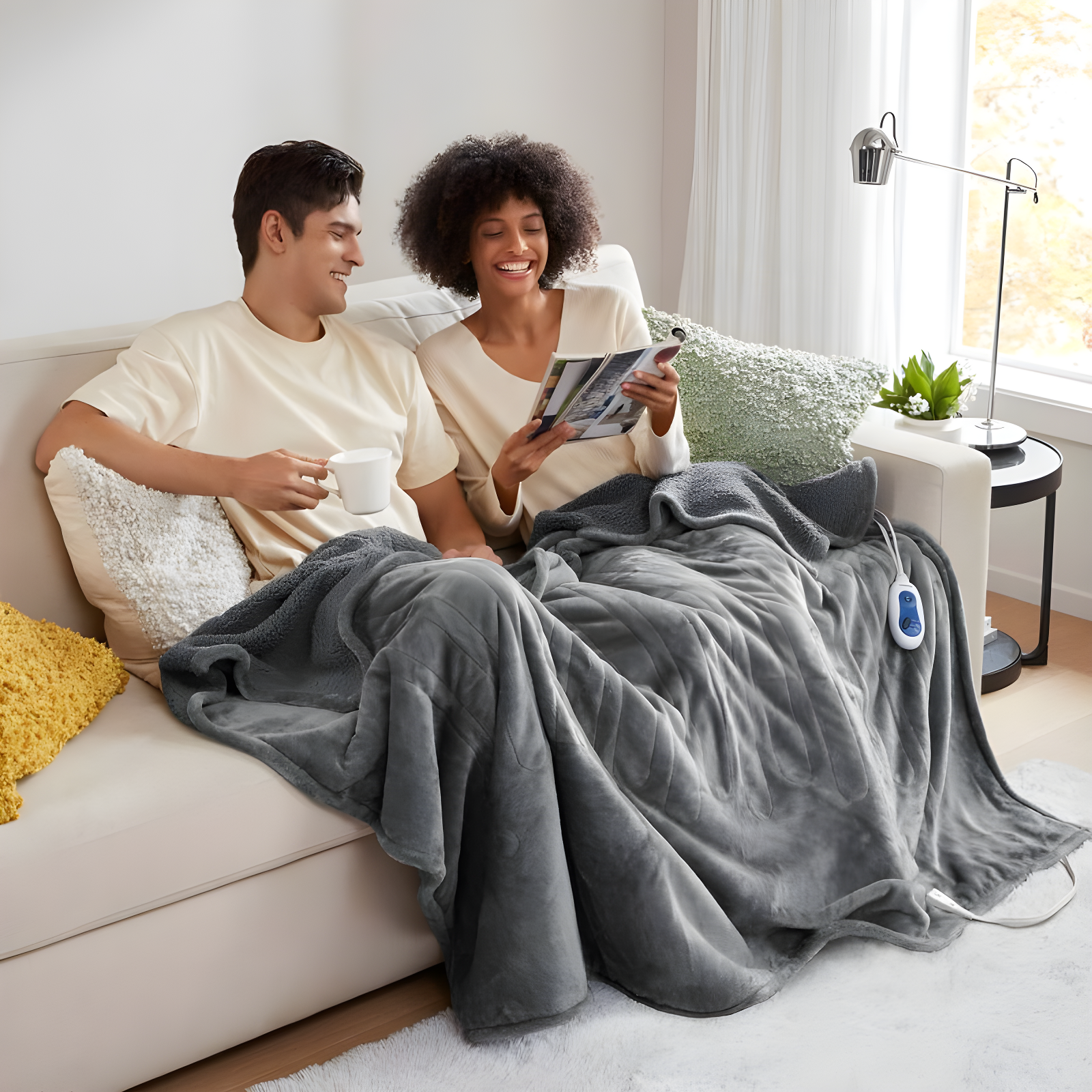 Beautyrest Beautyrest Heated Microlight to Berber Throw