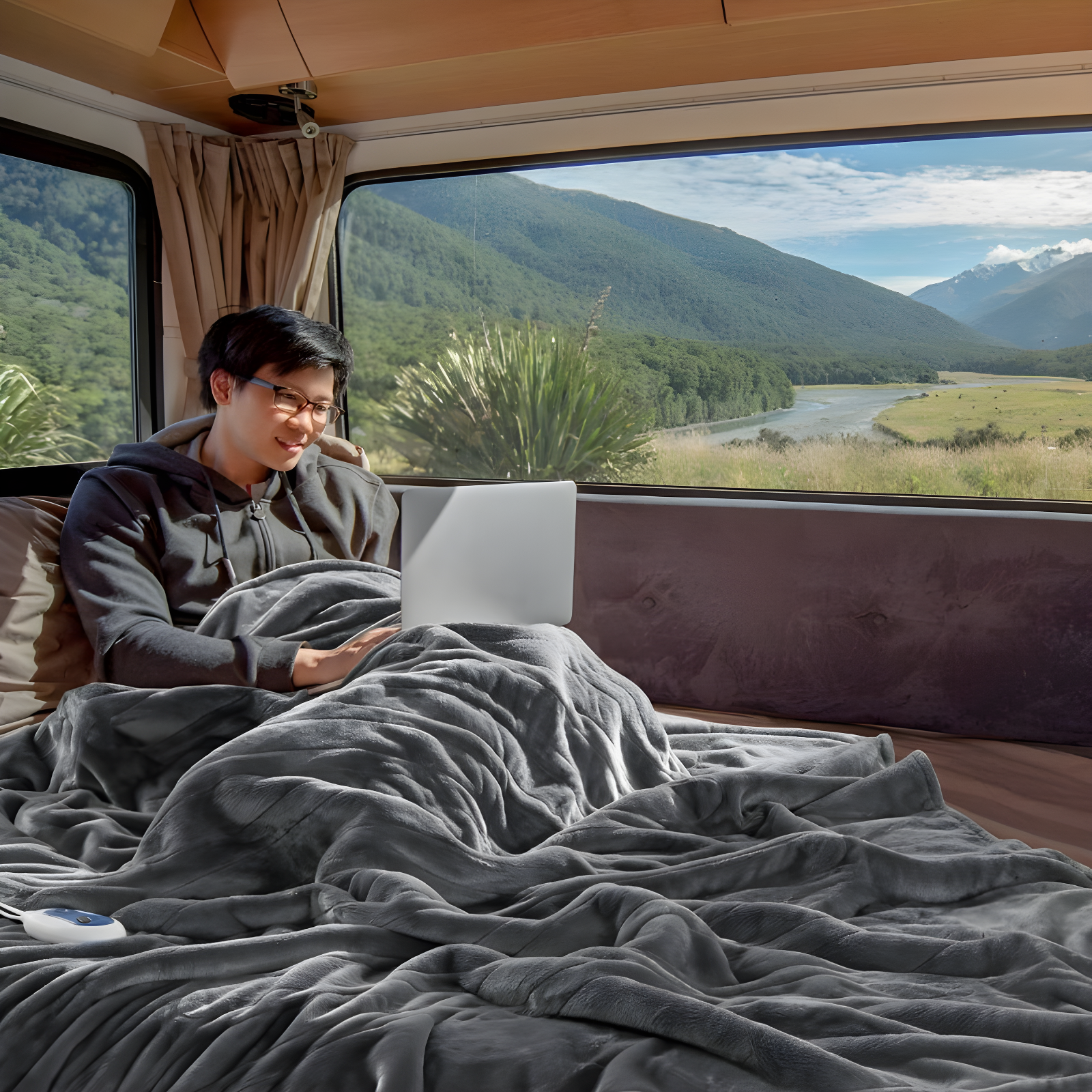 Beautyrest Beautyrest Heated Microlight to Berber Throw