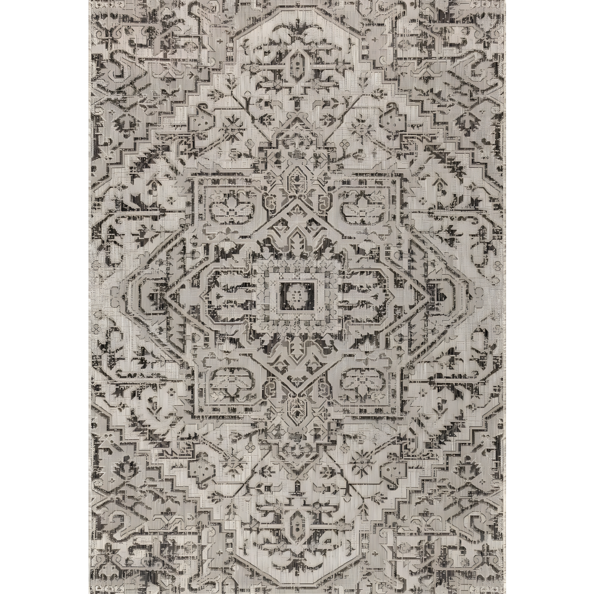3'x5' Estrella Bohemian Medallion Textured Weave Indoor/Outdoor Area Rug, Black/Gray - JONATHAN Y