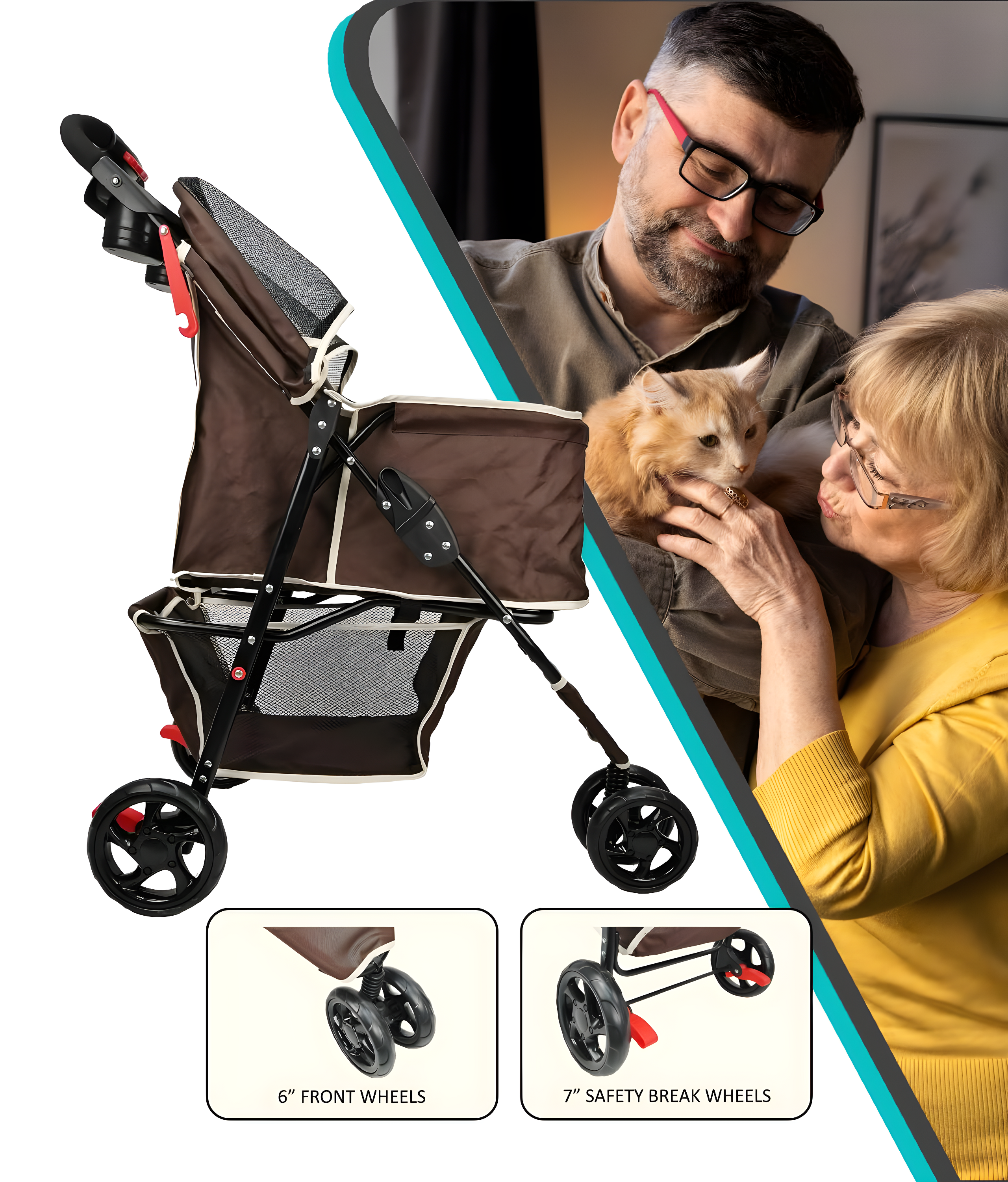 AmorosO Foldable Pet Jogger Stroller