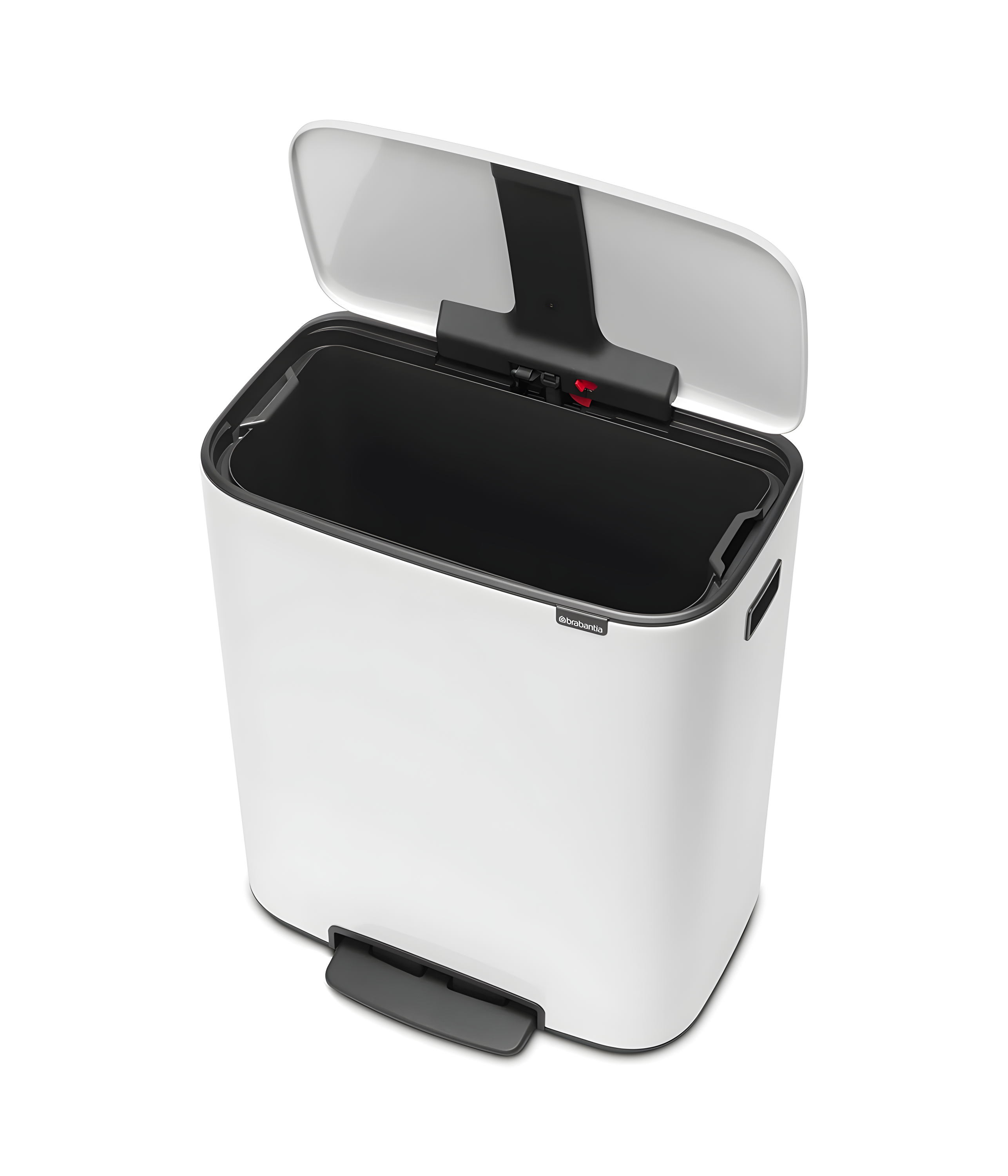 Brabantia Bo Step On Trash Can, White, 16 Gallon